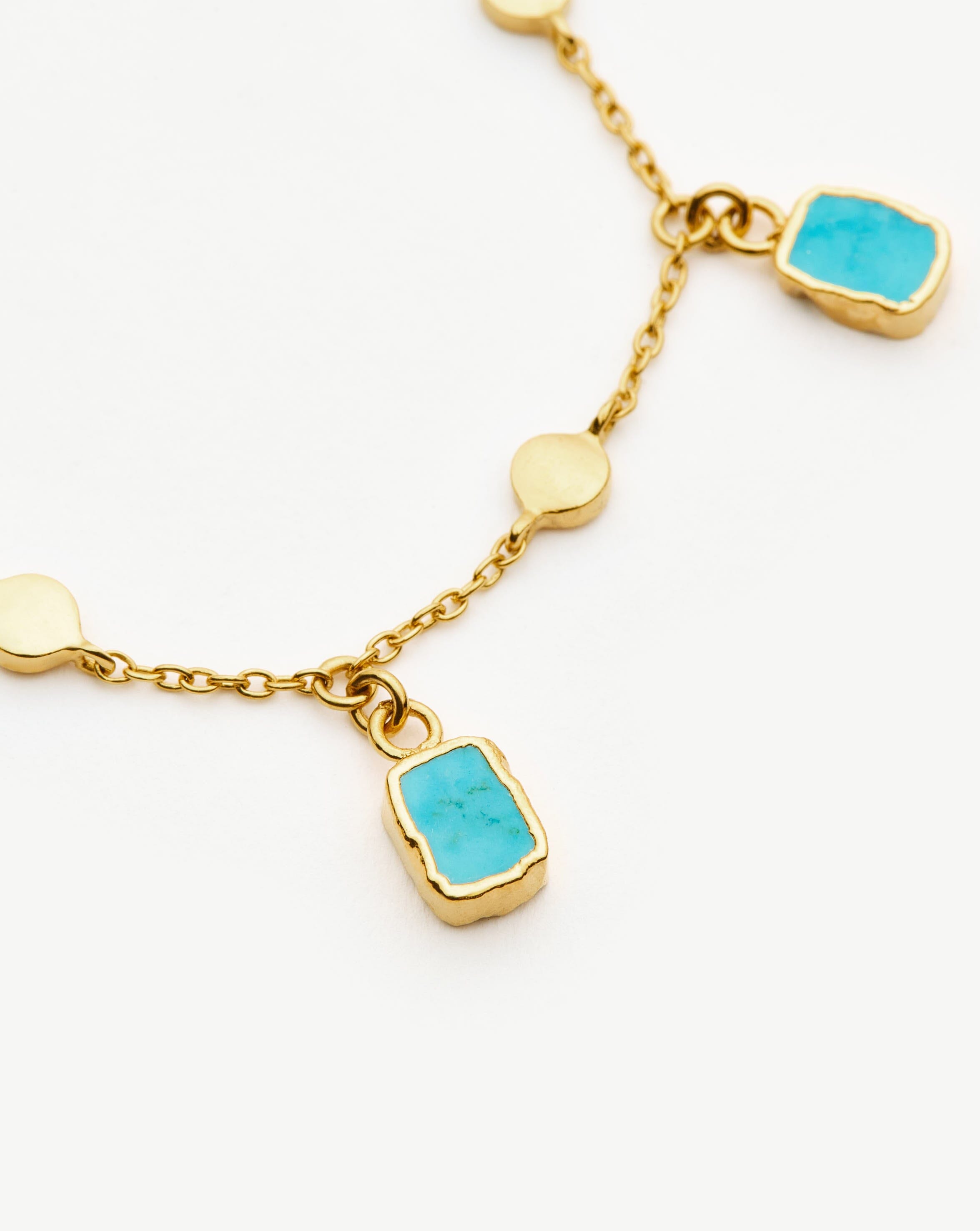 Lena Charm Bracelet | 18ct Gold Plated/Turquoise Bracelets Missoma 