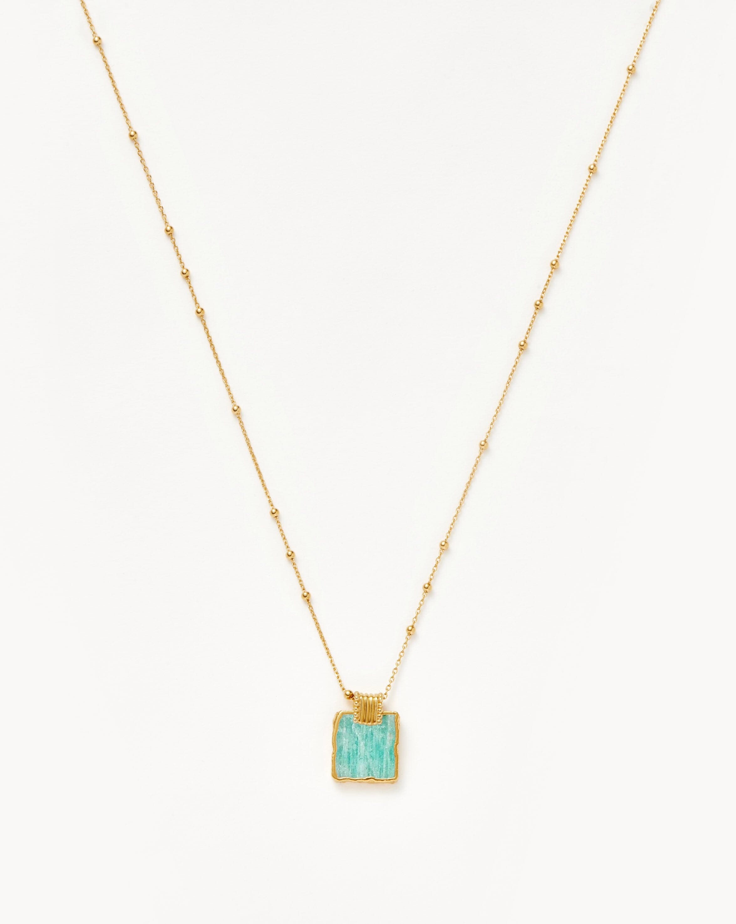 Lena Charm Necklace | 18ct Gold Plated Vermeil/Amazonite Necklaces Missoma 