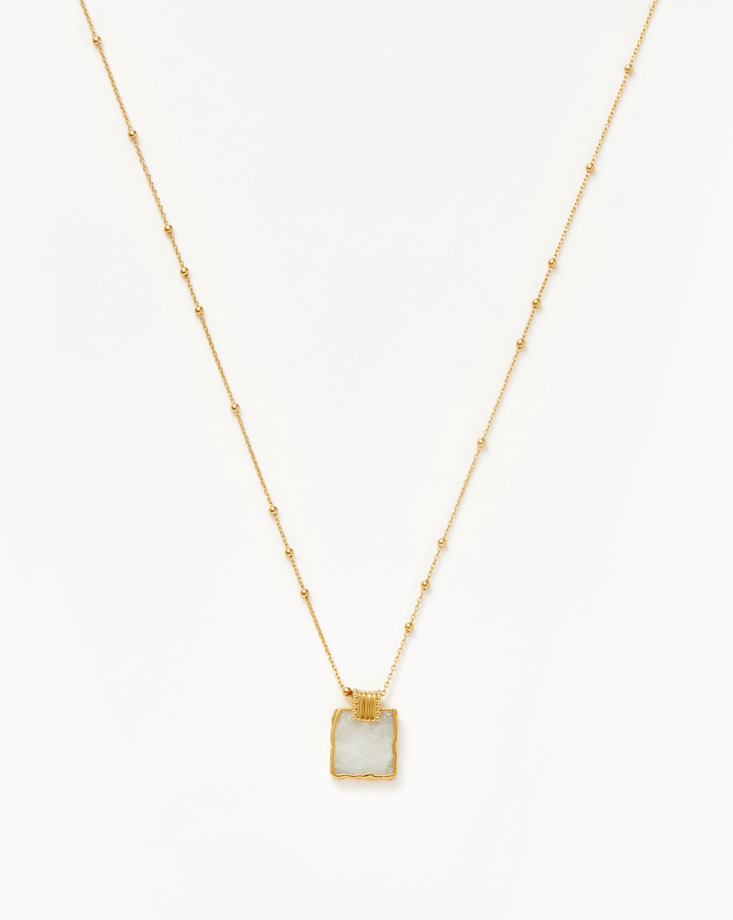 Lena Charm Necklace | 18ct Gold Plated Vermeil/Rainbow Moonstone Necklaces Missoma 