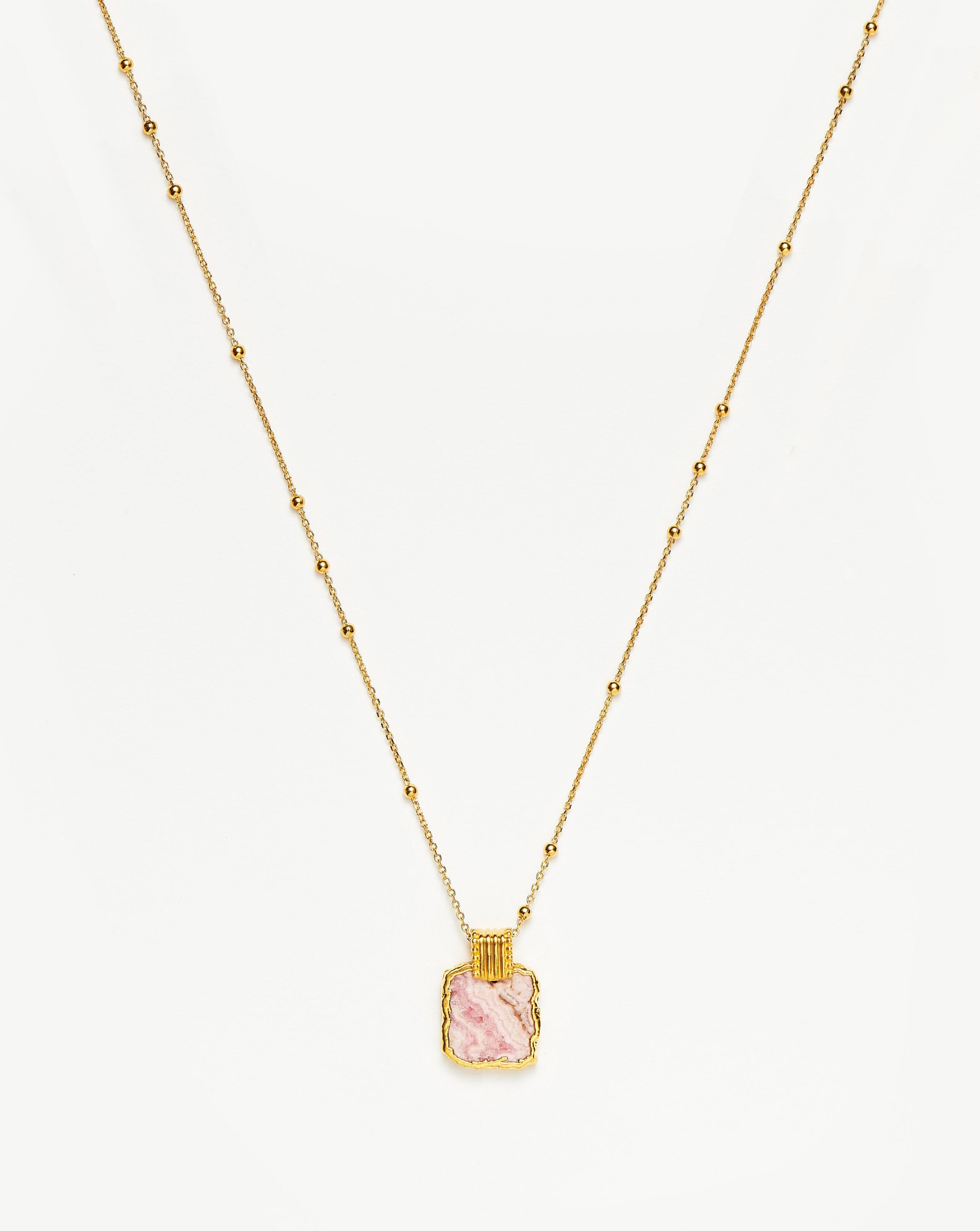 Lena Charm Necklace | 18ct Gold Plated Vermeil/Rhodochrosite Necklaces Missoma 