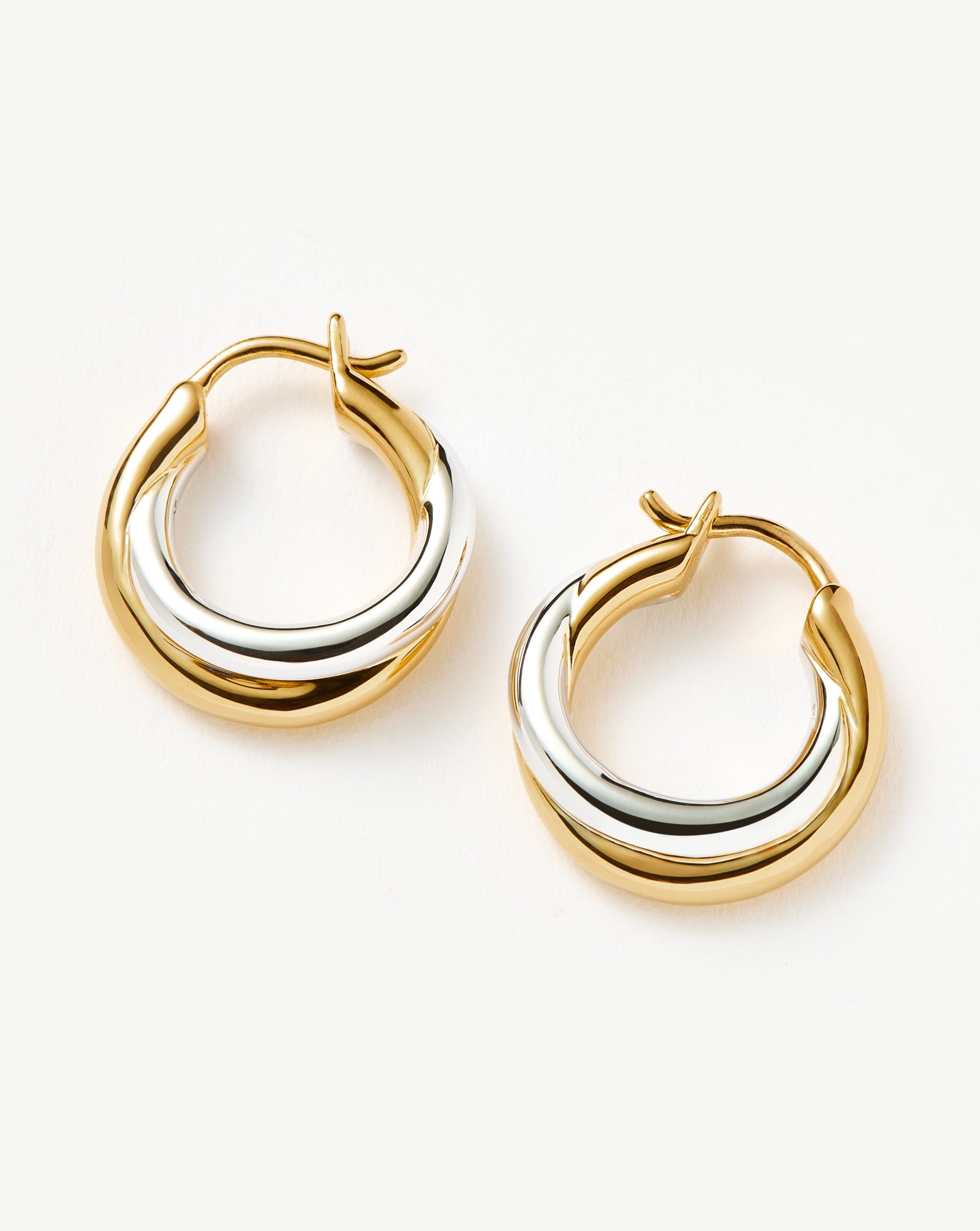 Lucy Williams Chunky Entwine Mini Hoop Earrings | Mixed Metal Earrings Missoma 