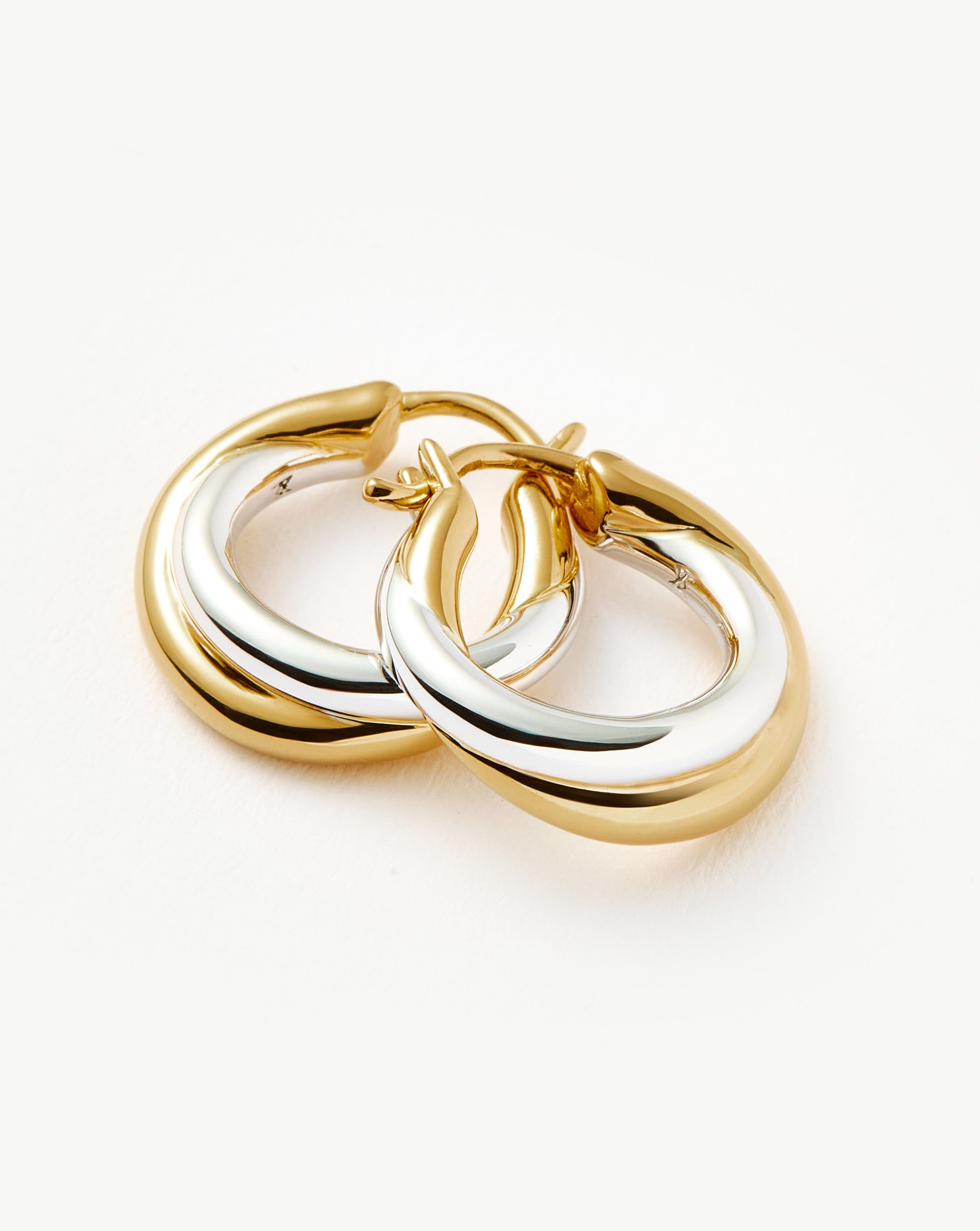 Lucy Williams Chunky Entwine Mini Hoop Earrings | Mixed Metal Earrings Missoma 