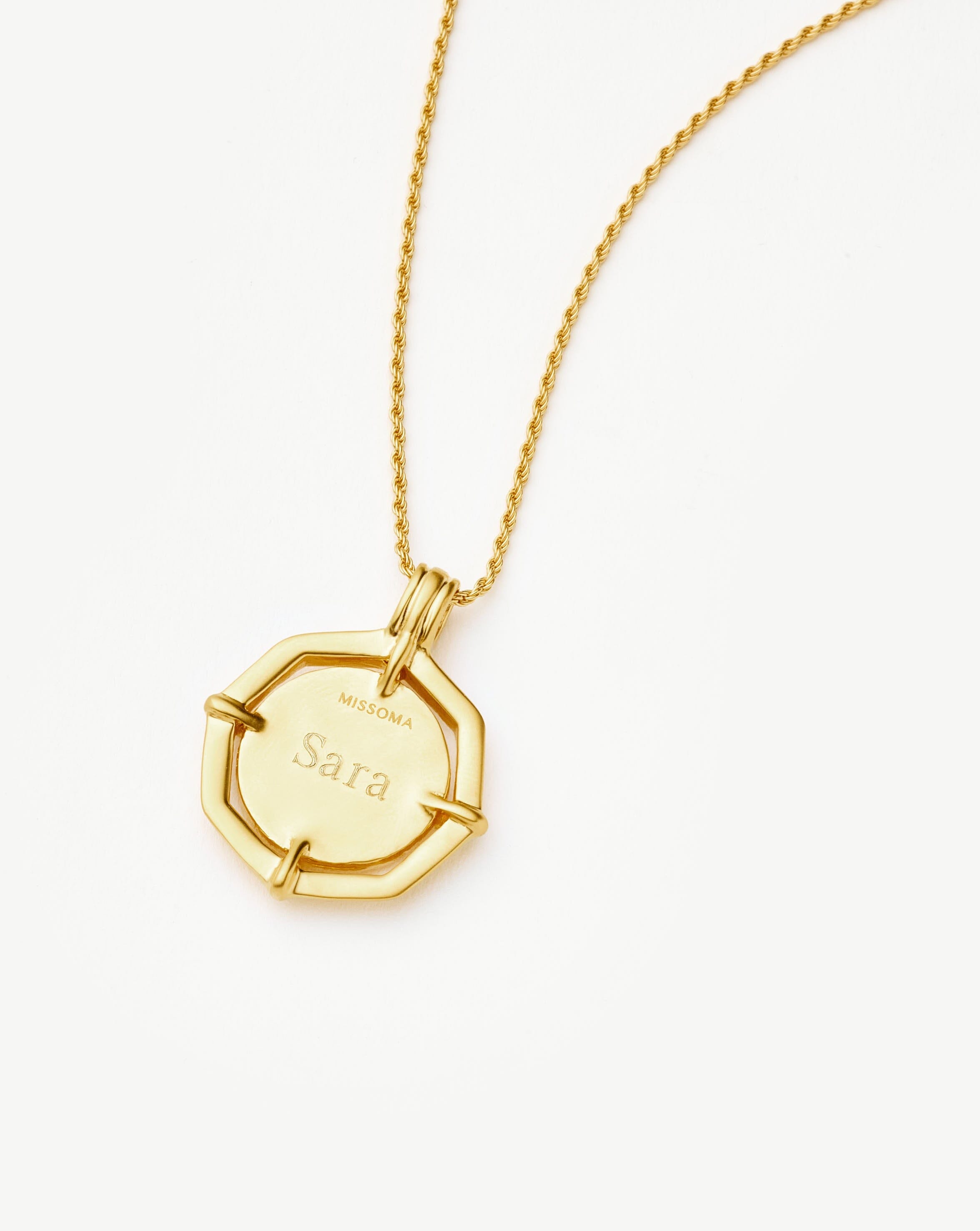 Lucy Williams Engravable Octagon Medallion Coin Necklace | 18ct Gold Plated Necklaces Missoma 