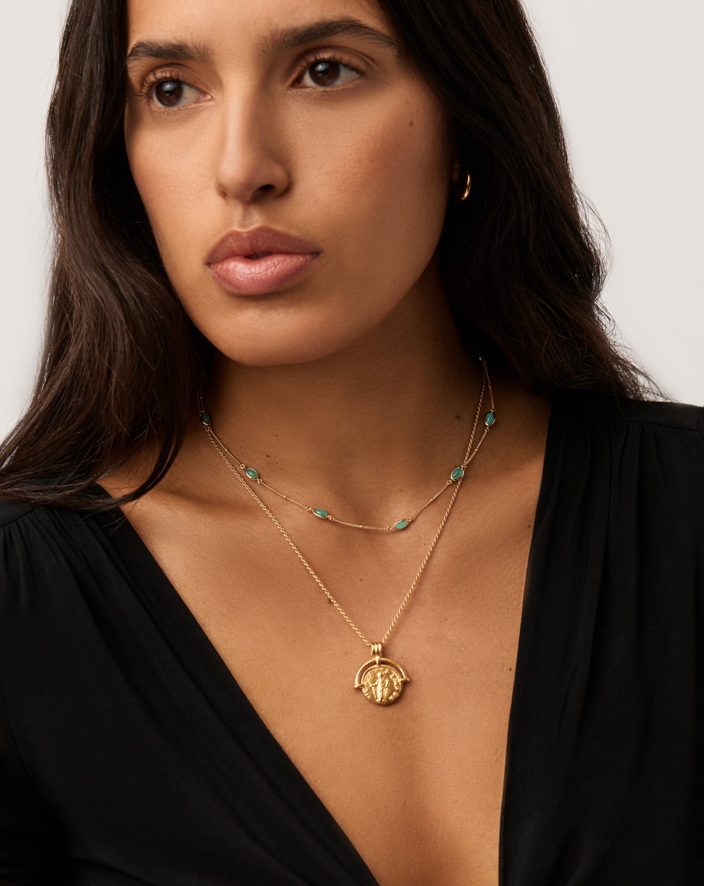 Magma Gemstone Charm Choker | 18ct Gold Vermeil/Amazonite Necklaces Missoma 