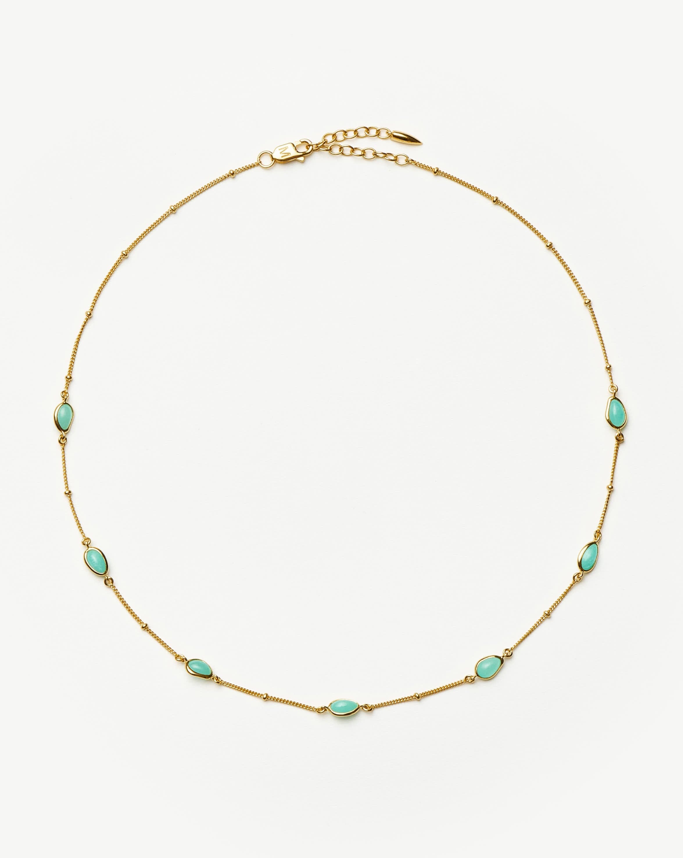 Magma Gemstone Charm Choker | 18ct Gold Vermeil/Amazonite Necklaces Missoma 