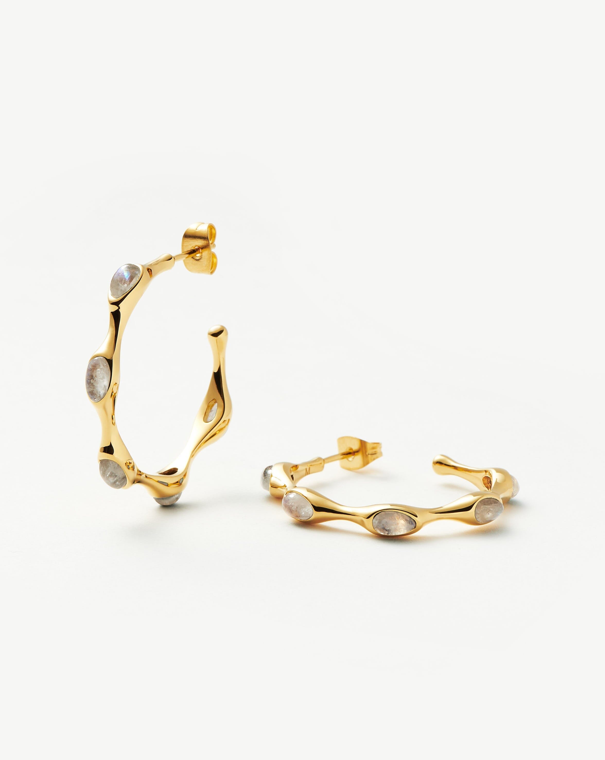 Magma Gemstone Medium Hoop Earrings | 18ct Recycled Gold Vermeil on Recycled Sterling Silver Earrings Missoma 