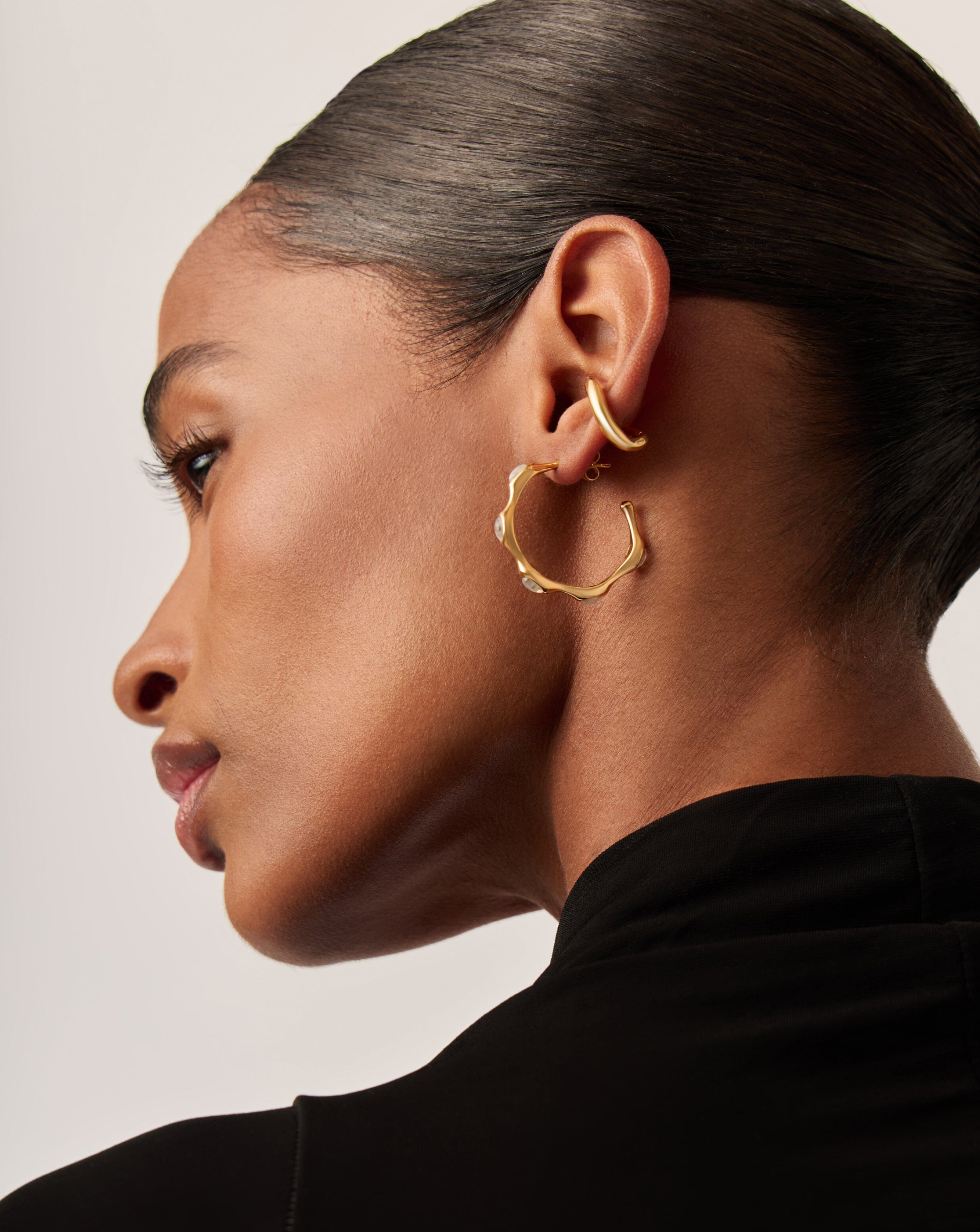 Magma Gemstone Medium Hoop Earrings | 18ct Recycled Gold Vermeil on Recycled Sterling Silver Earrings Missoma 