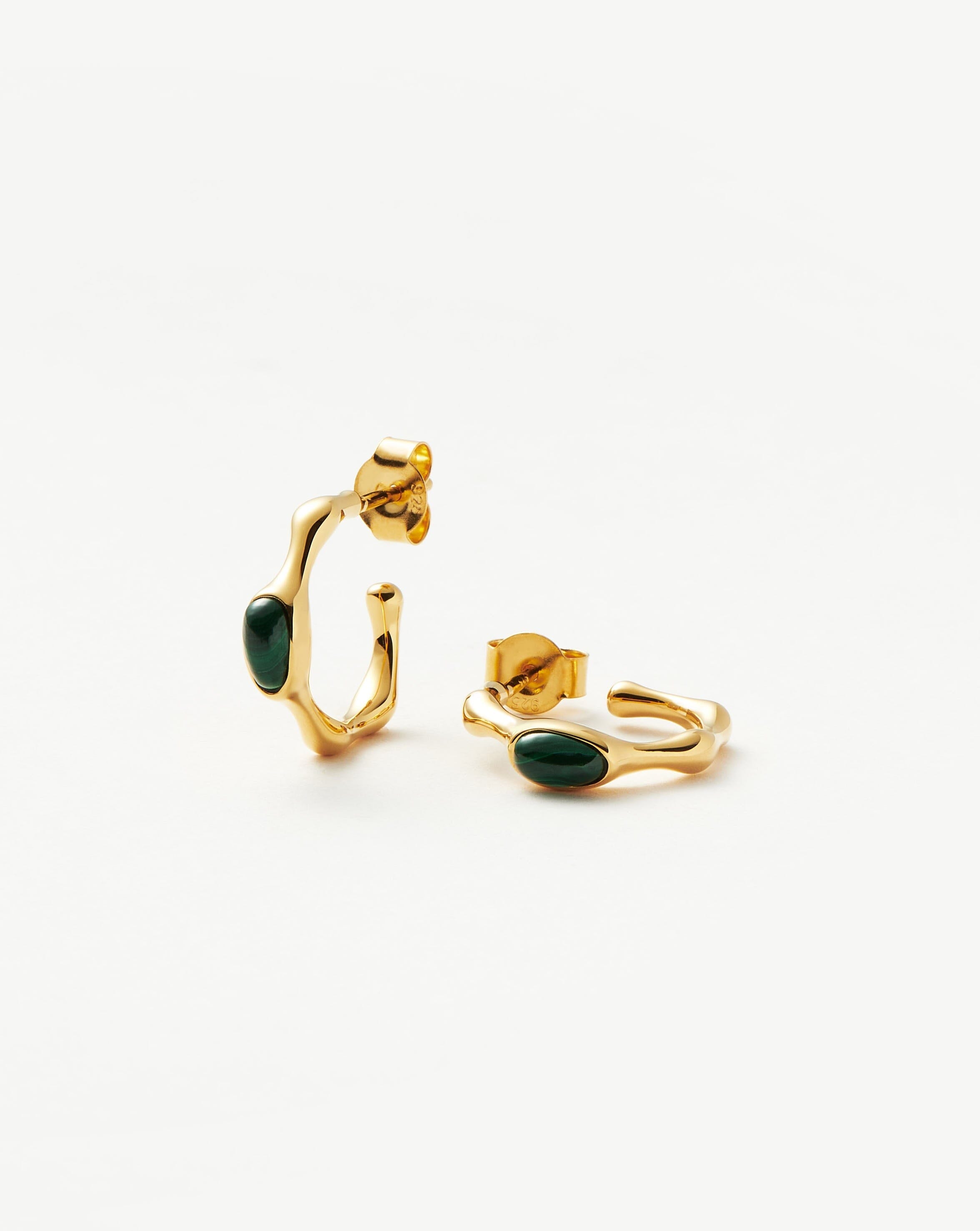 Magma Gemstone Small Hoop Earrings | 18ct Recycled Gold Vermeil on Recycled Sterling Silver Earrings Missoma 