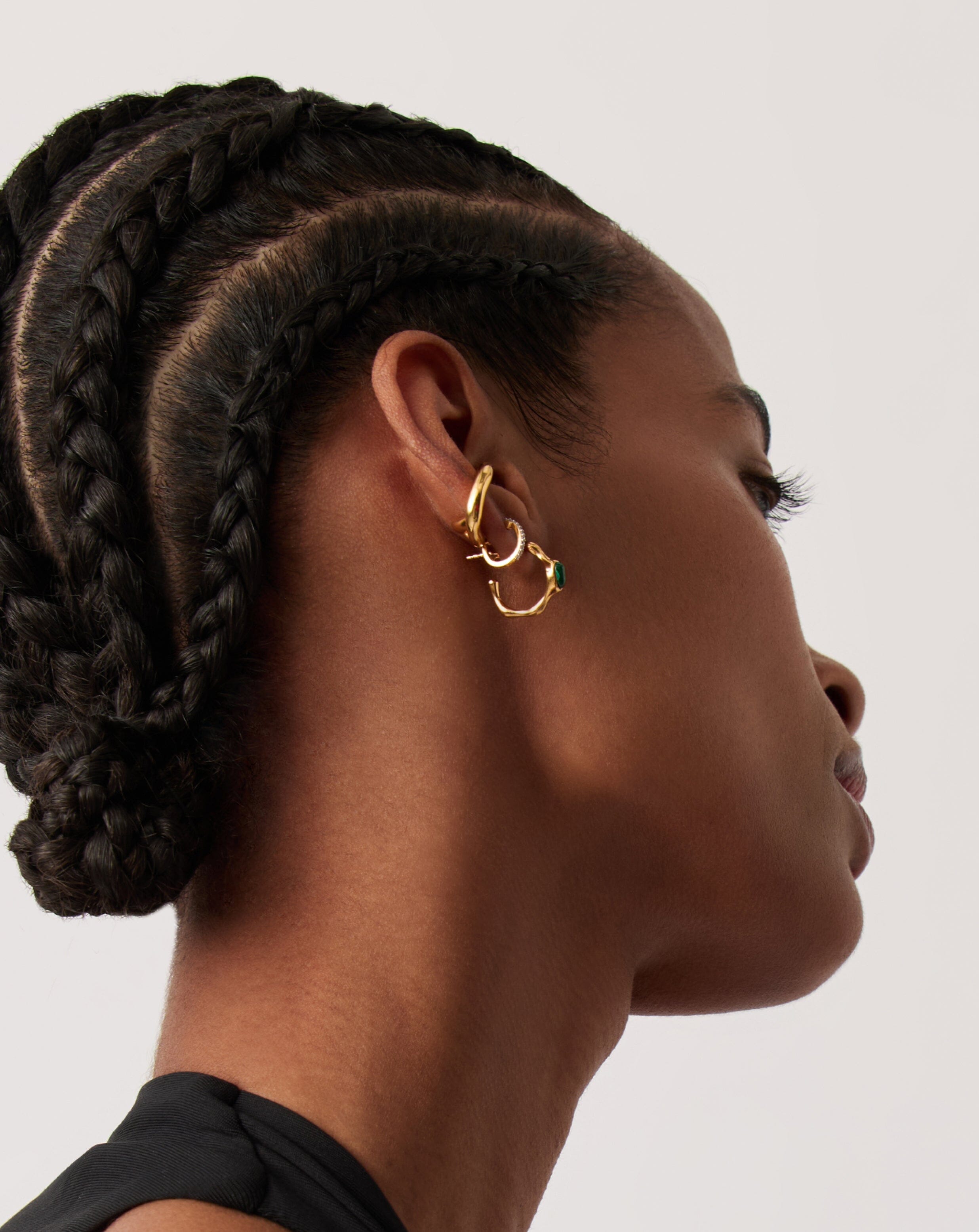 Magma Gemstone Small Hoop Earrings | 18ct Recycled Gold Vermeil on Recycled Sterling Silver Earrings Missoma 