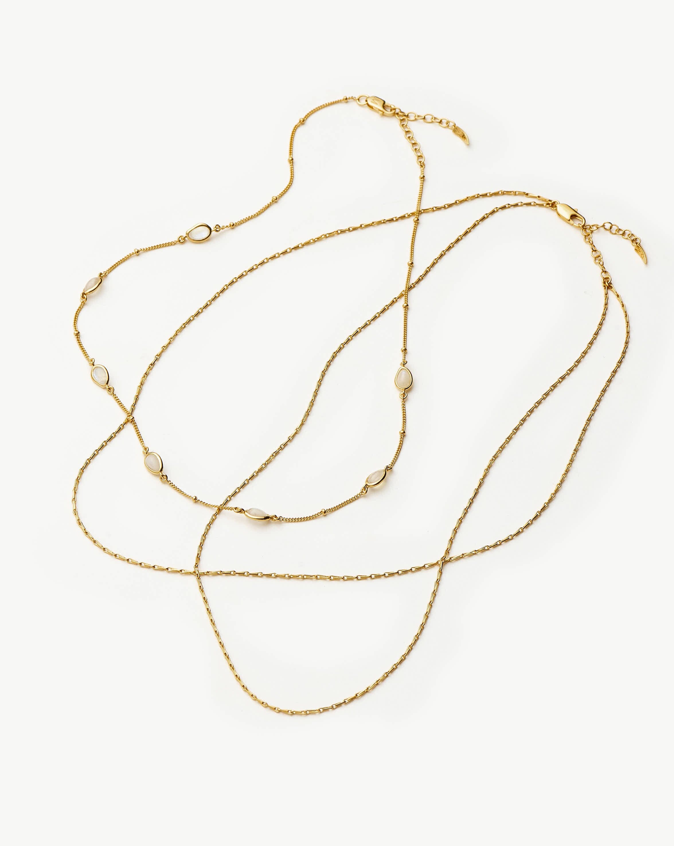 Magma & Twisted Double Chain Necklace Set | 18ct Gold Vermeil Layering Sets Missoma 