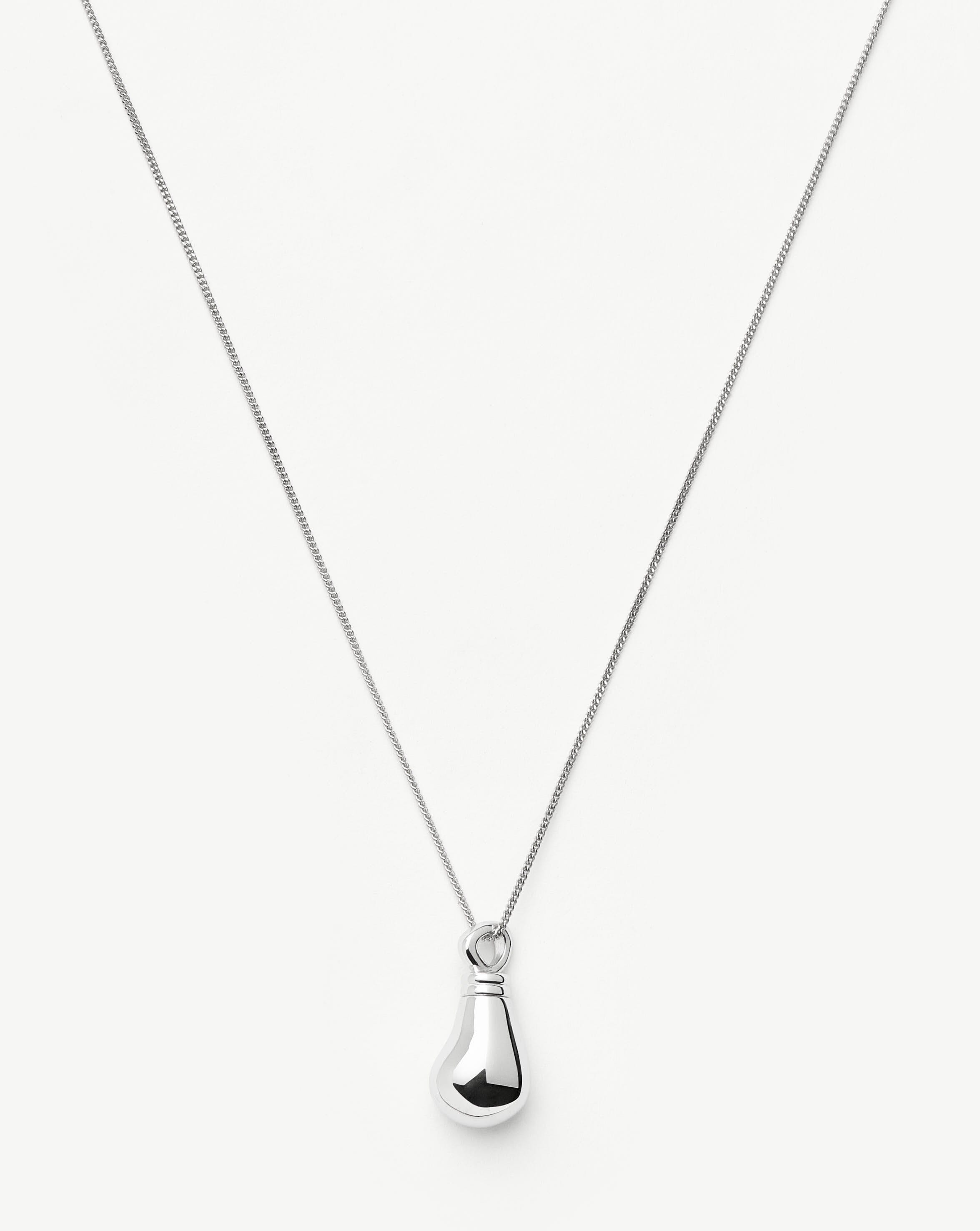 Message in a Bottle Droplet Pendant Necklace | Silver Plated Necklaces Missoma 