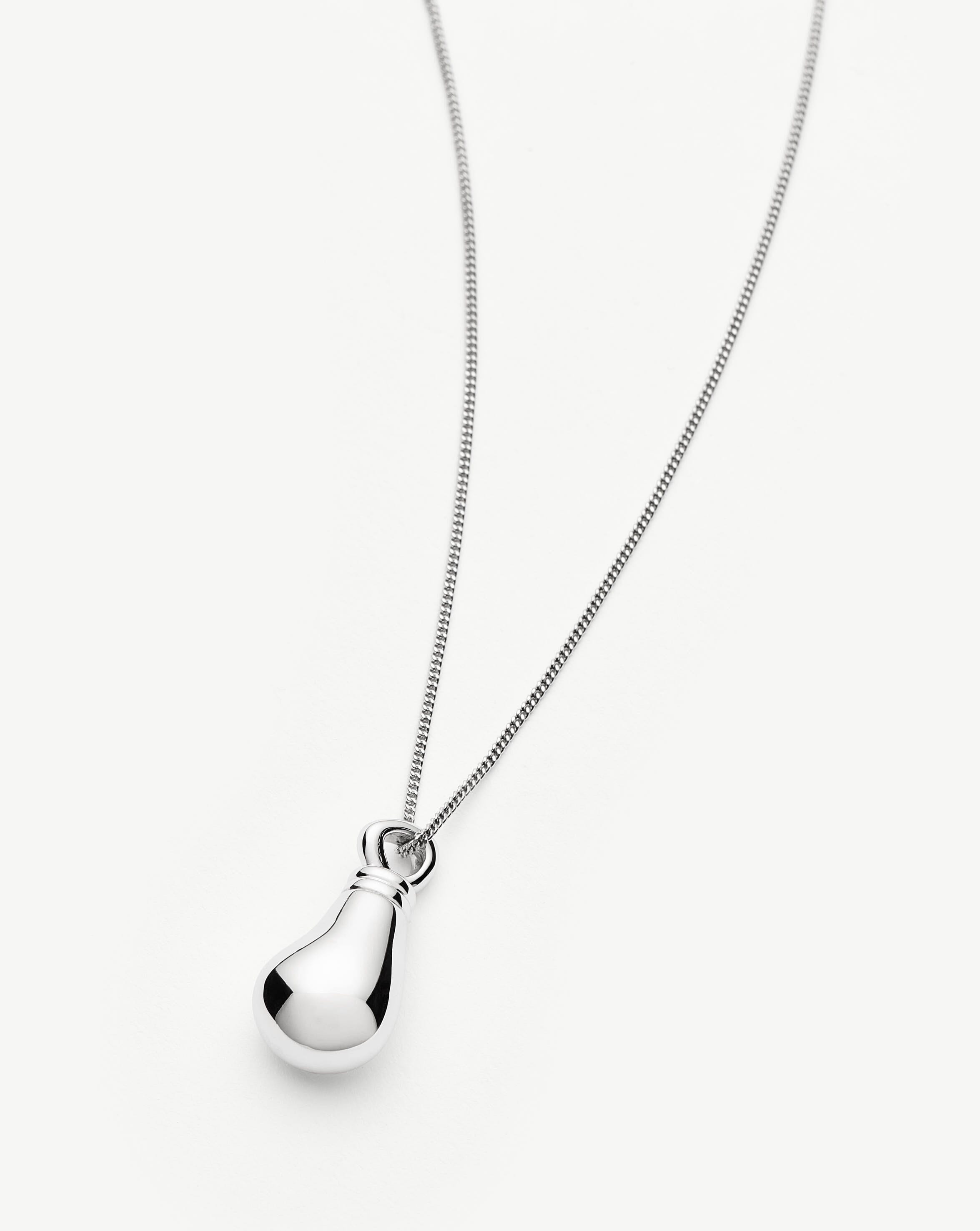 Message in a Bottle Droplet Pendant Necklace | Silver Plated Necklaces Missoma 