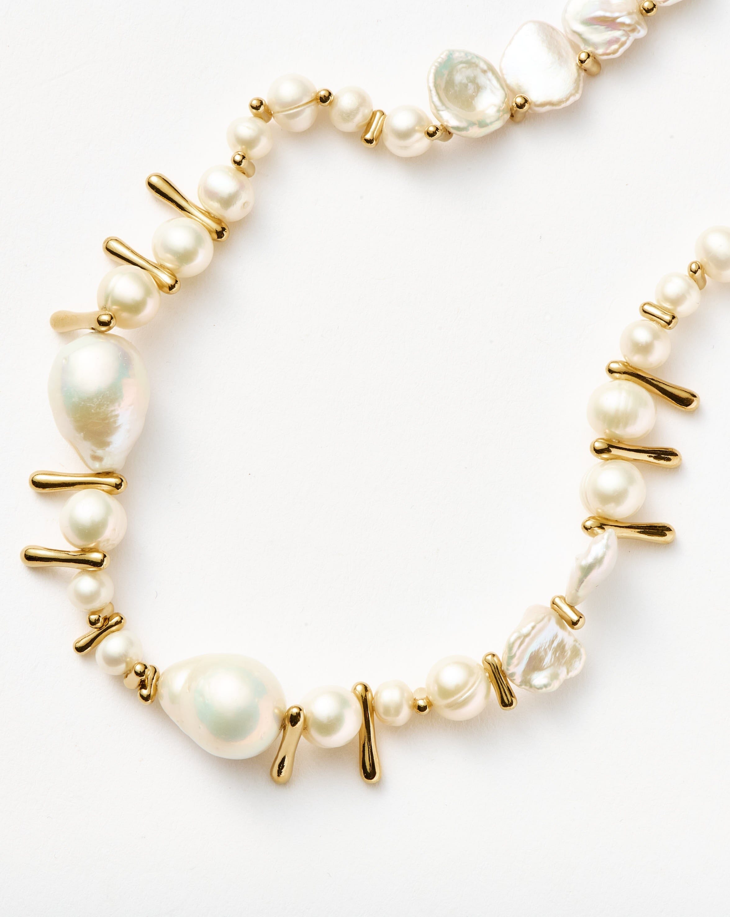 Mixed Pearl Statement Beaded Necklace | 18ct Gold Plated/Pearl Necklaces Missoma 