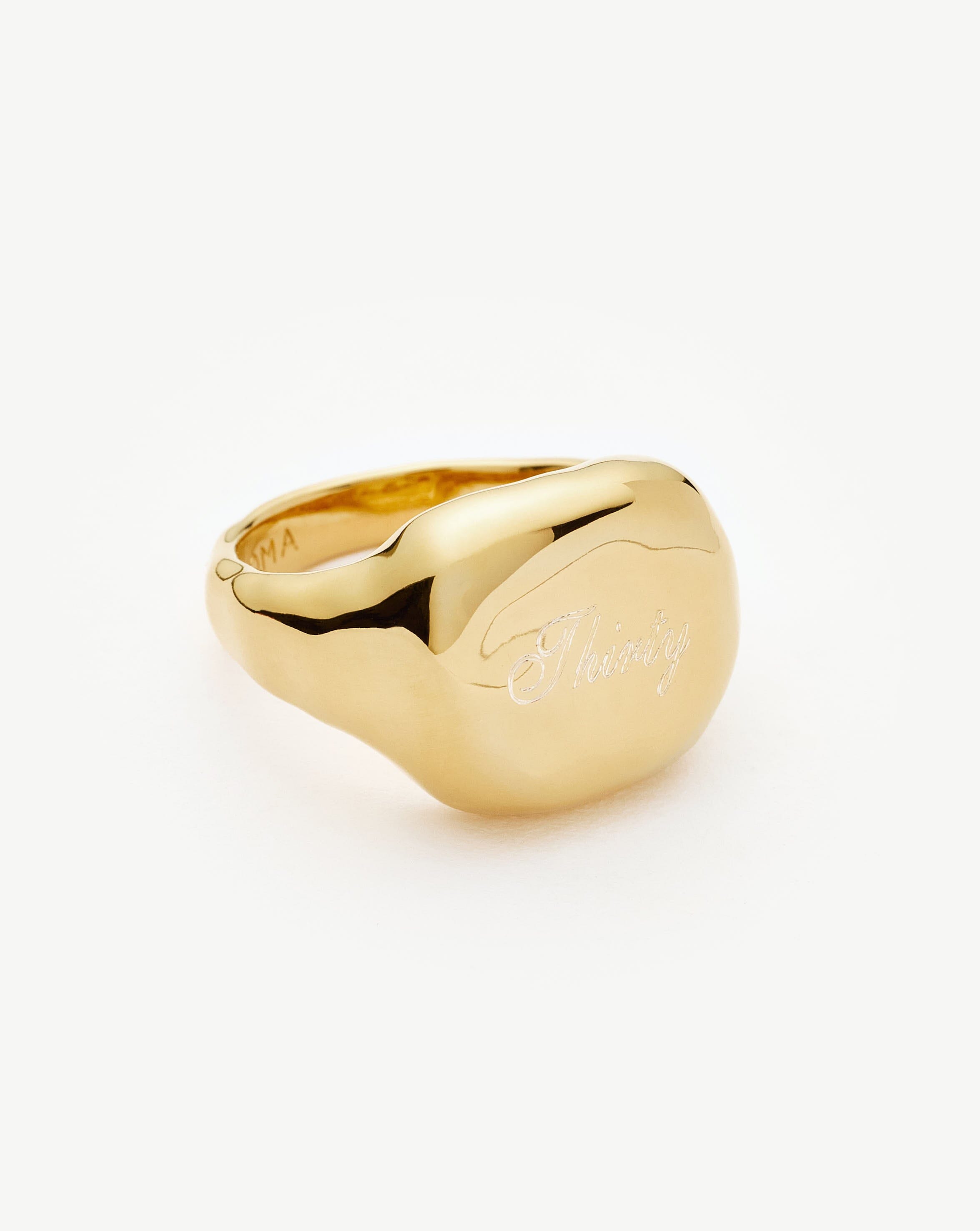 Molten Engravable Signet Ring | 18ct Gold Plated Rings Missoma 