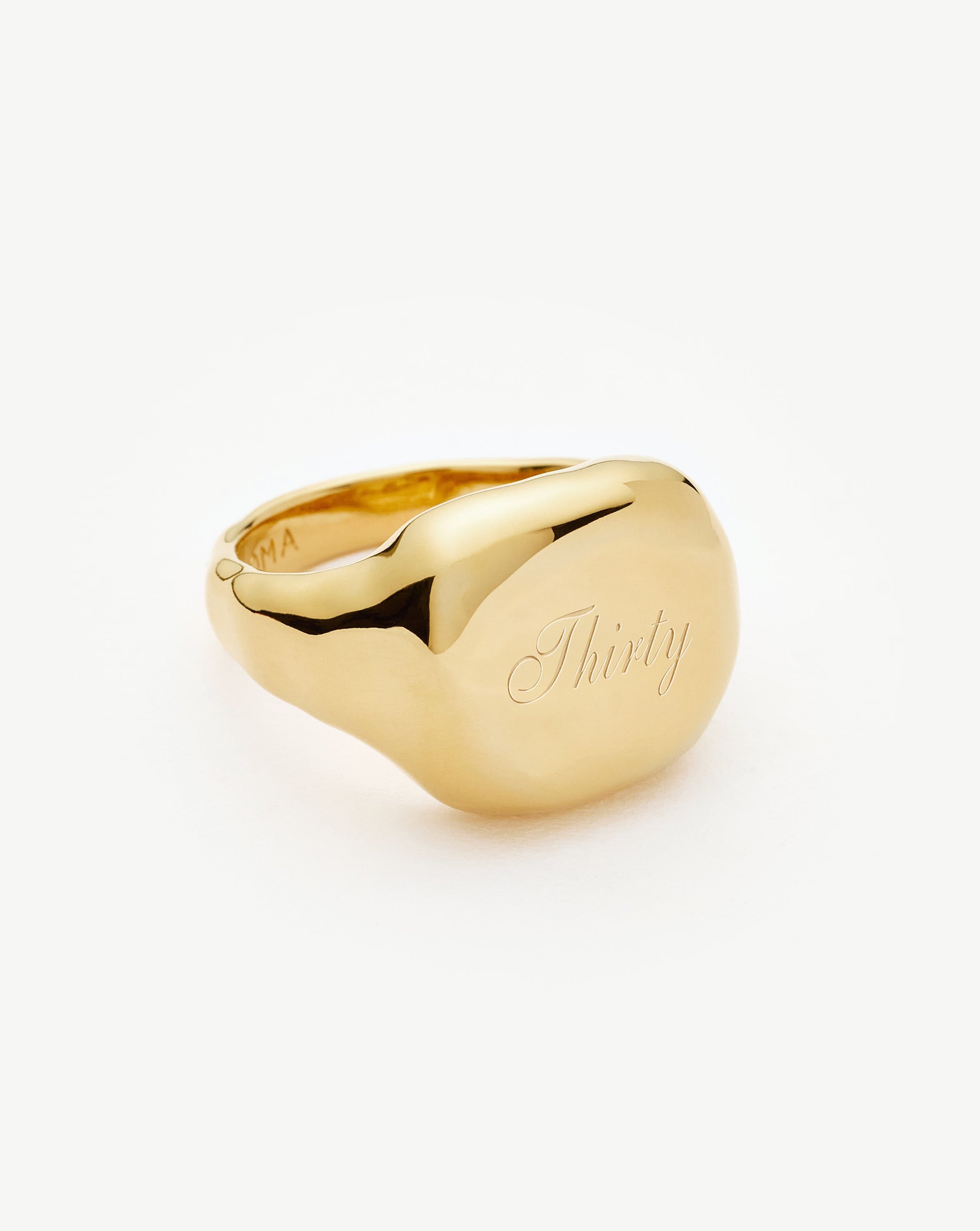 Molten Engravable Signet Ring | 18ct Gold Plated Rings Missoma 