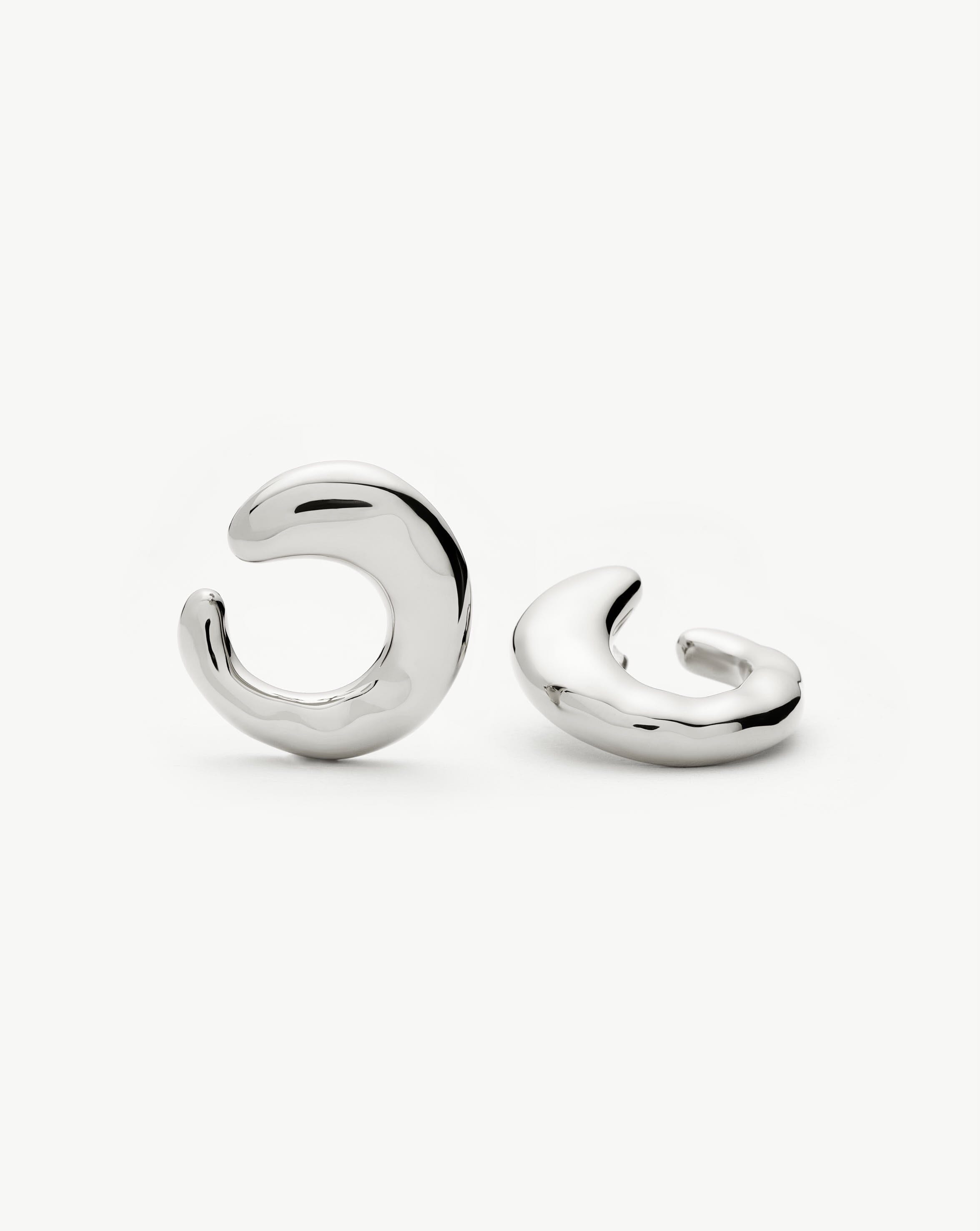 Molten Large Open Stud Earrings | Silver Plated Earrings Missoma 