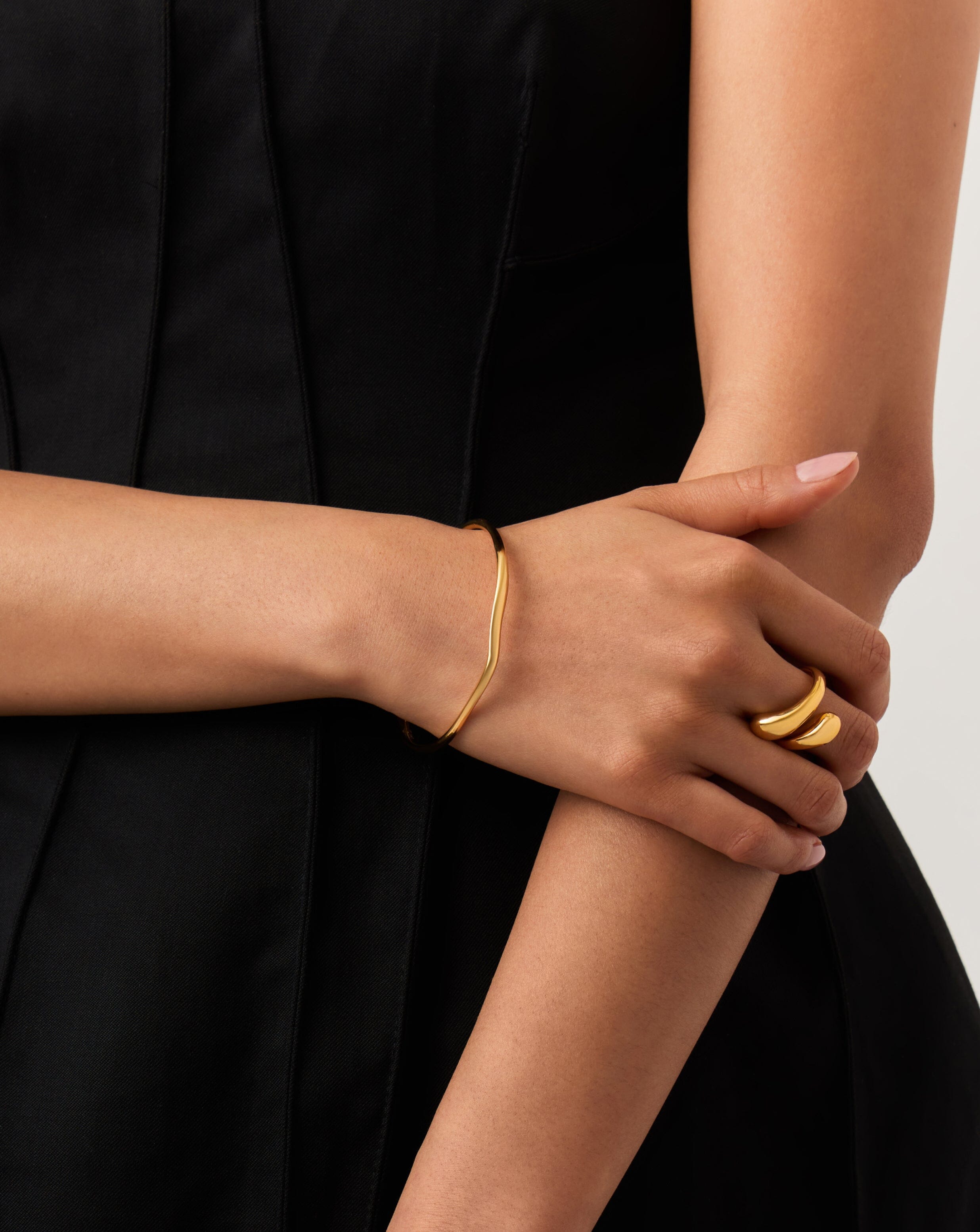 Molten Ripple Bangle | 18ct Gold Vermeil Bracelets Missoma 