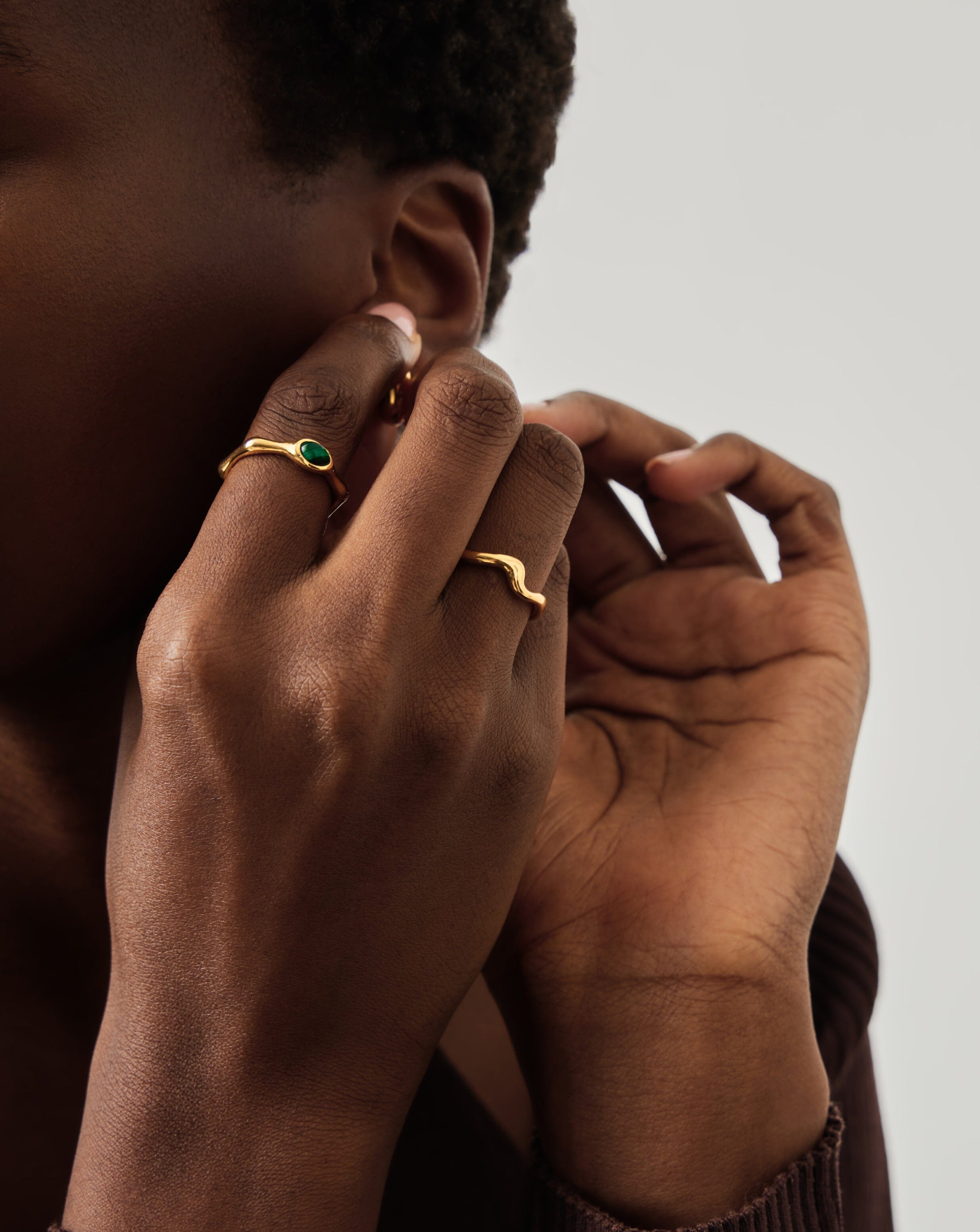 Molten Wave Stacking Ring | 18ct Gold Vermeil Rings Missoma 