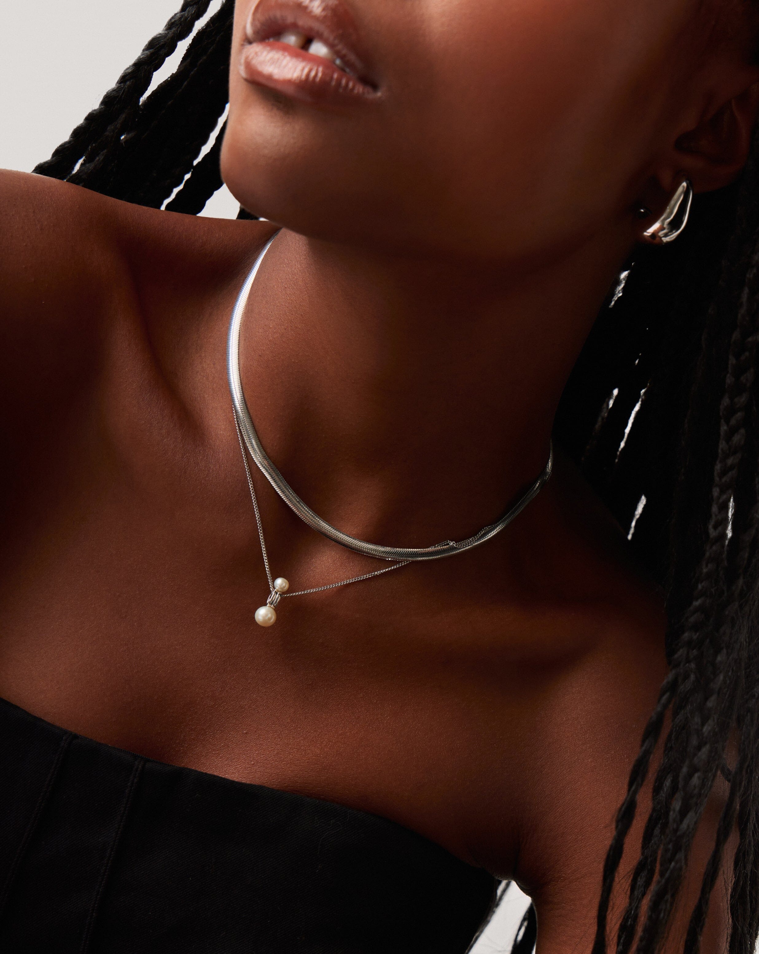 Pearl Ridge Pendant Chain Necklace | Sterling Silver/Pearl Necklaces Missoma 