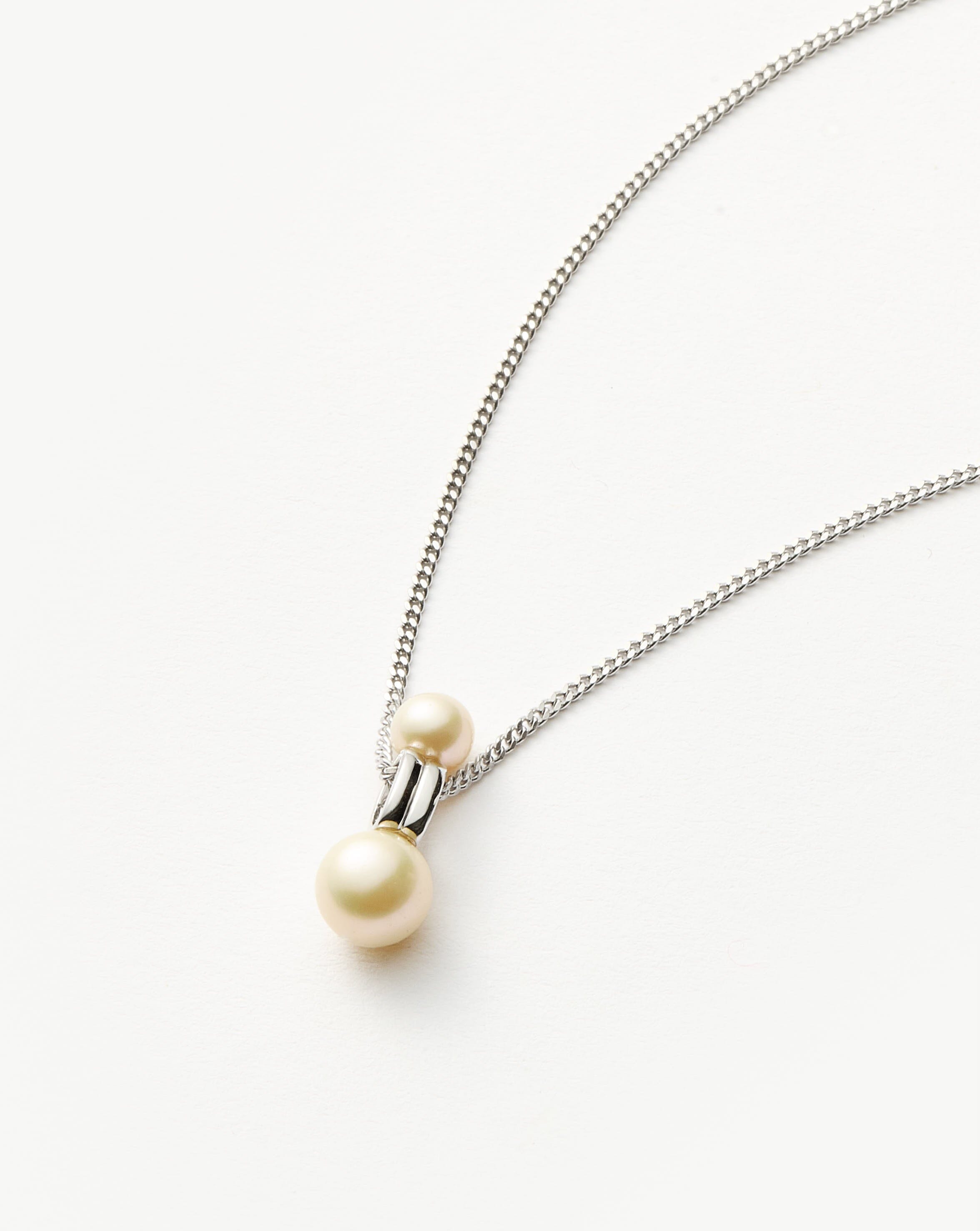 Pearl Ridge Pendant Chain Necklace | Sterling Silver/Pearl Necklaces Missoma 