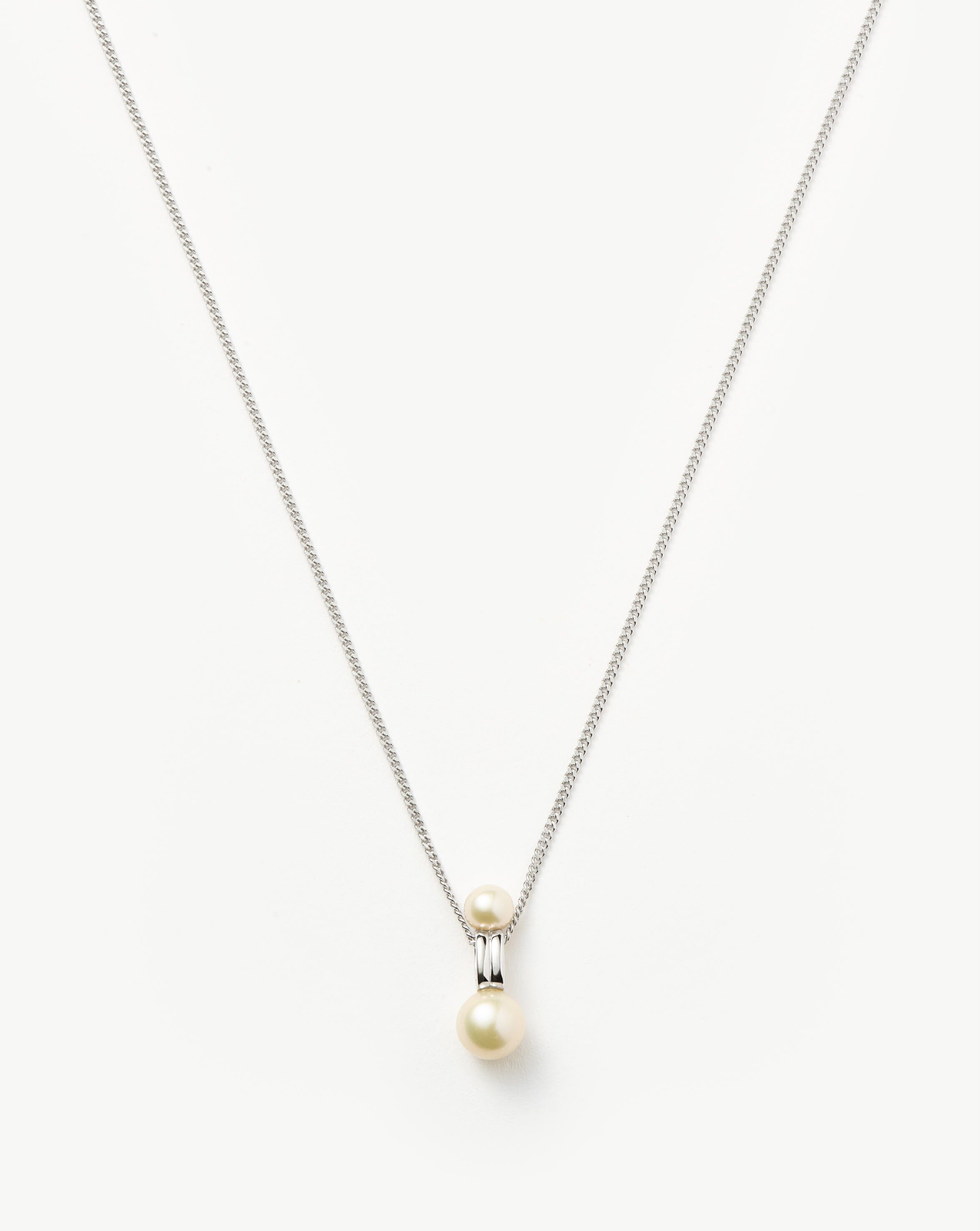 Pearl Ridge Pendant Chain Necklace | Sterling Silver/Pearl Necklaces Missoma 