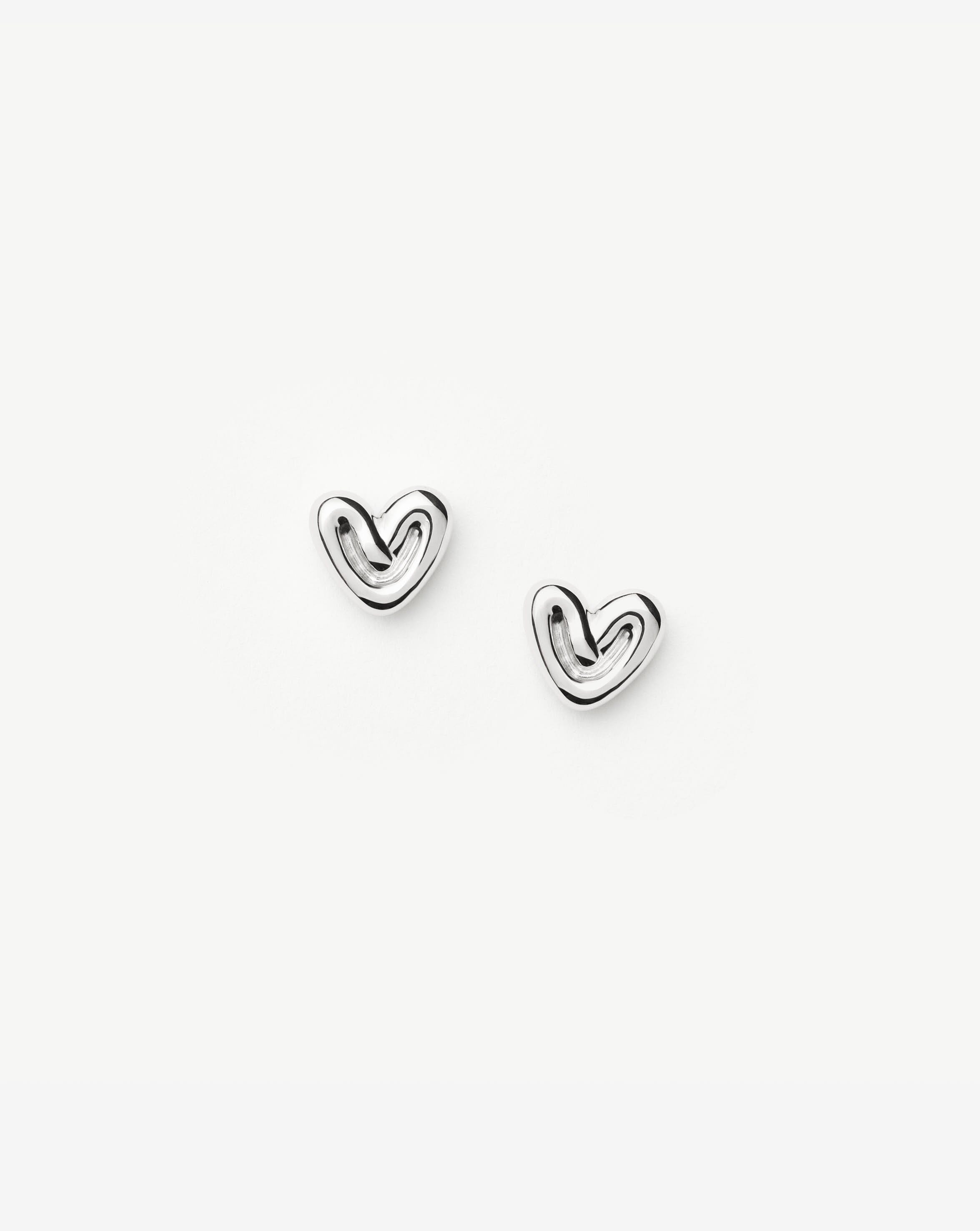 Puffy Heart Mini Stud Earrings | Sterling Silver Earrings Missoma 