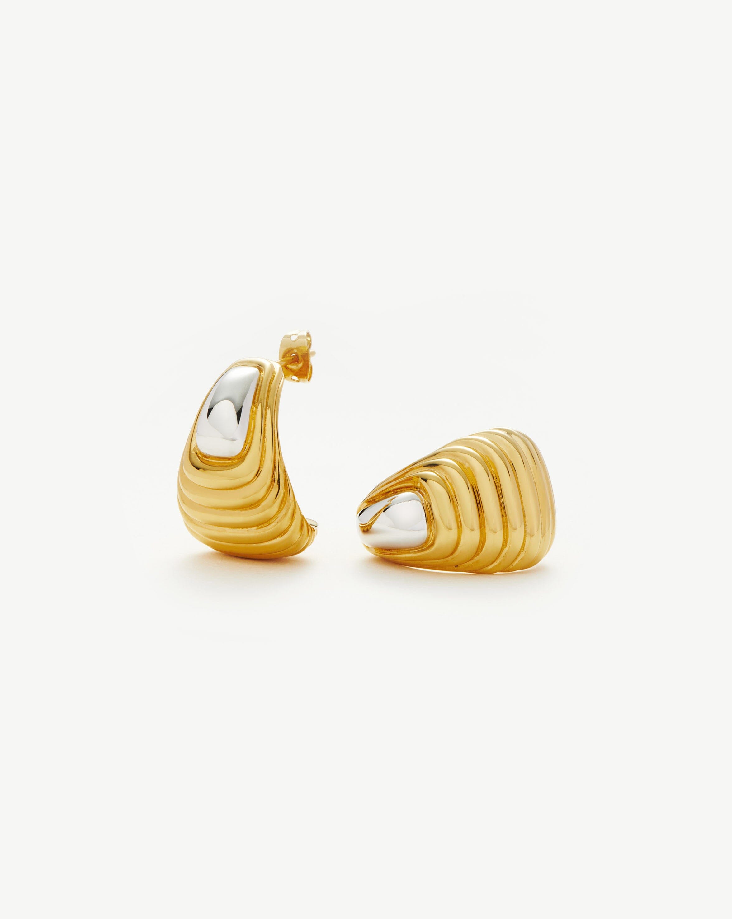 Ridge Oversized Stud Earrings | Mixed Metal Earrings Missoma 