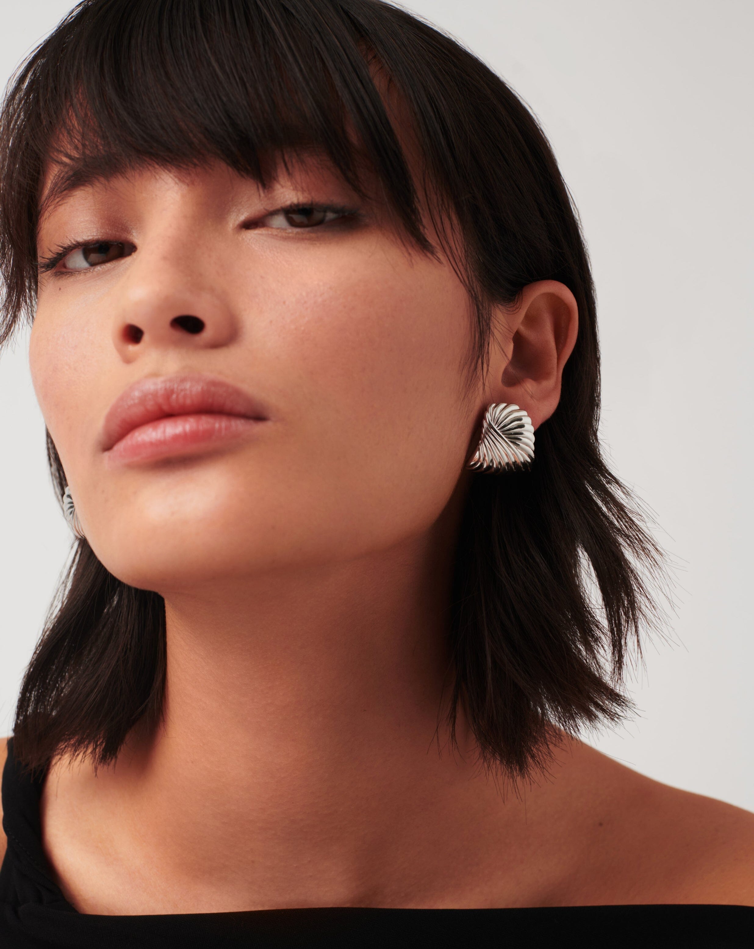 Ripple Oversized Stud Earrings Earrings Missoma 