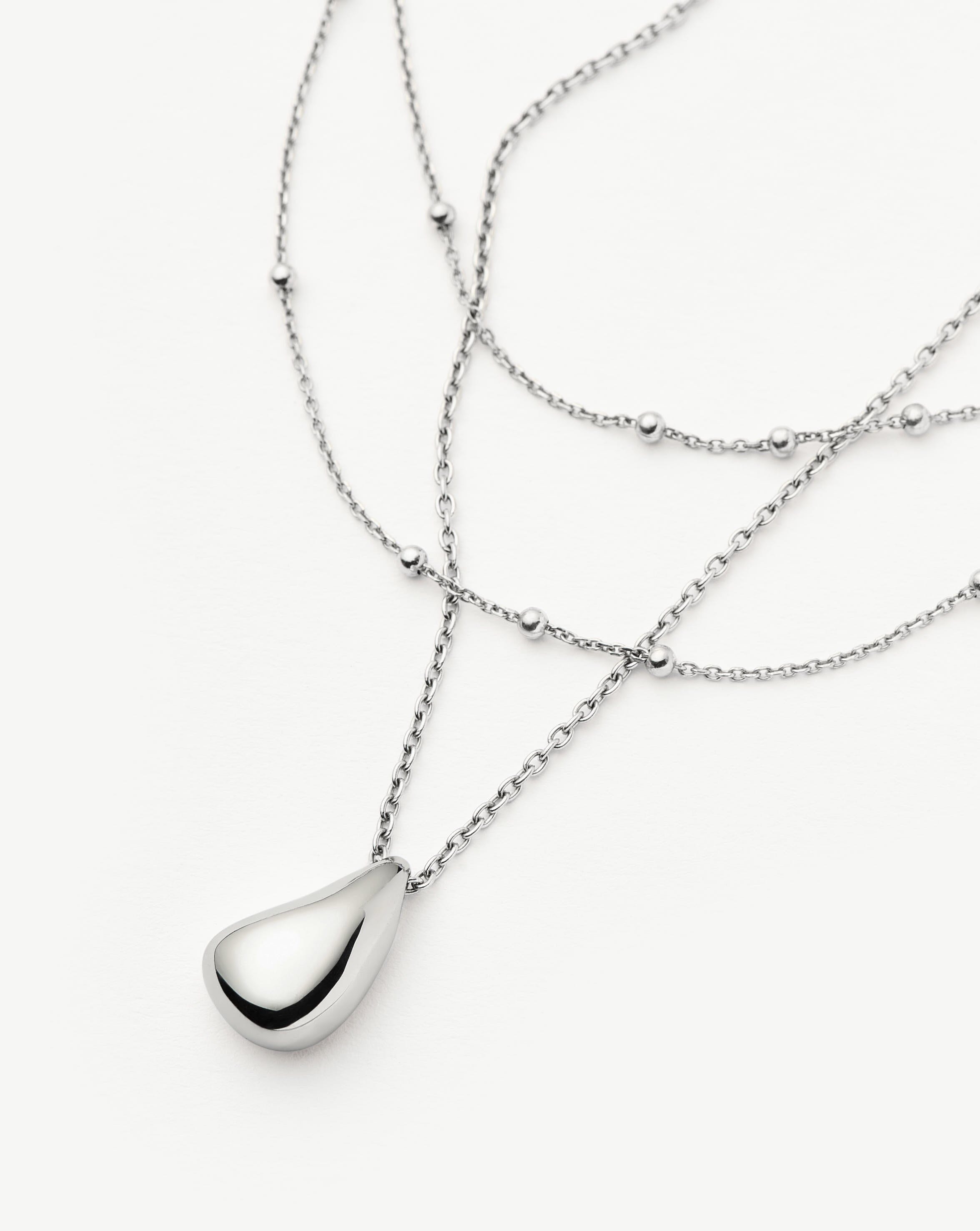 Savi Droplet Pendant & Double Necklace Set | Sterling Silver Layering Sets Missoma 