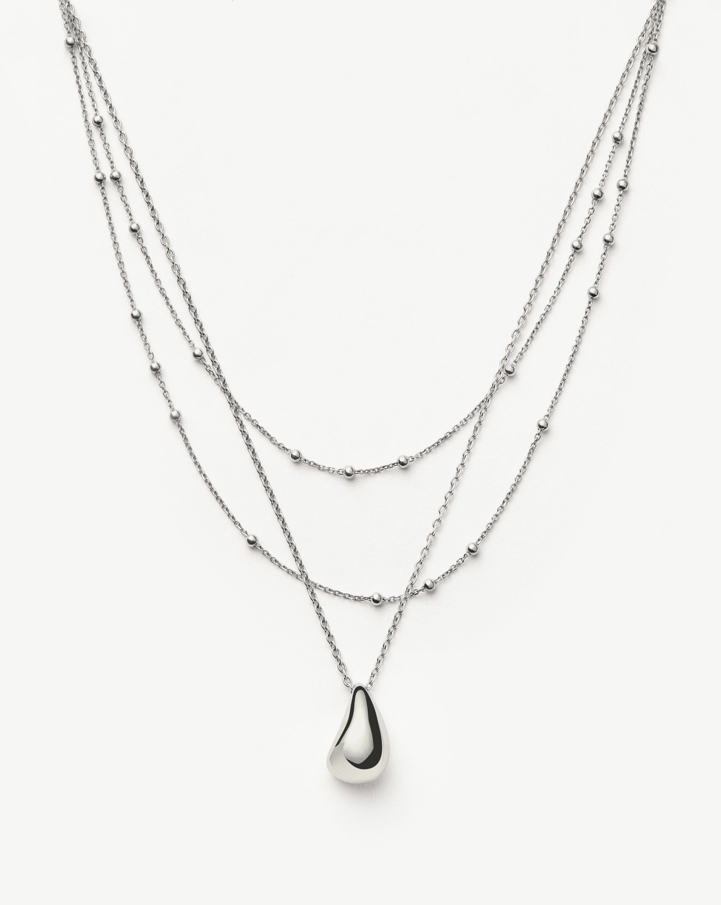 Savi Droplet Pendant & Double Necklace Set | Sterling Silver Layering Sets Missoma 