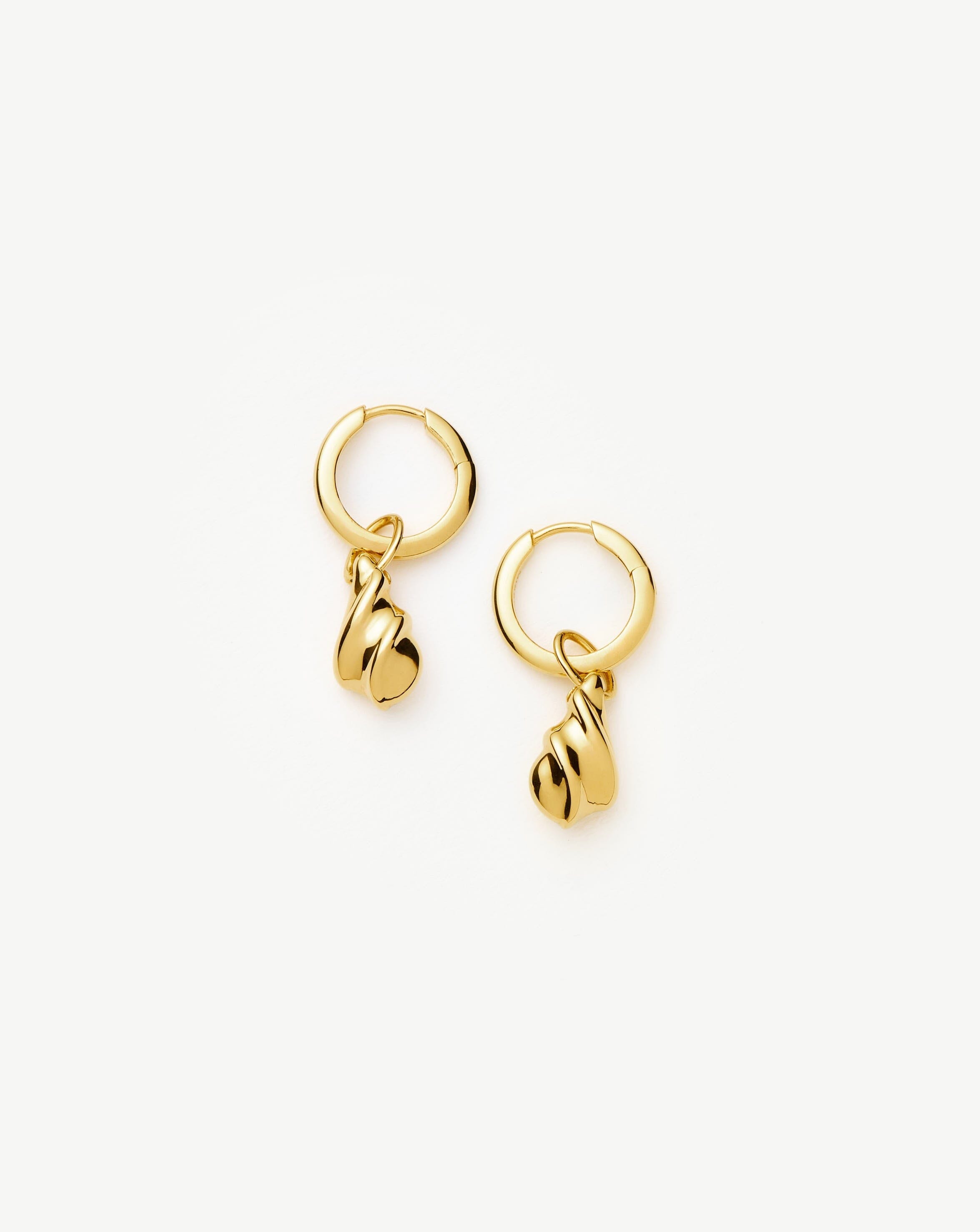 Savi Ridge Droplet Charm Earrings | 18ct Gold Vermeil Earrings Missoma 