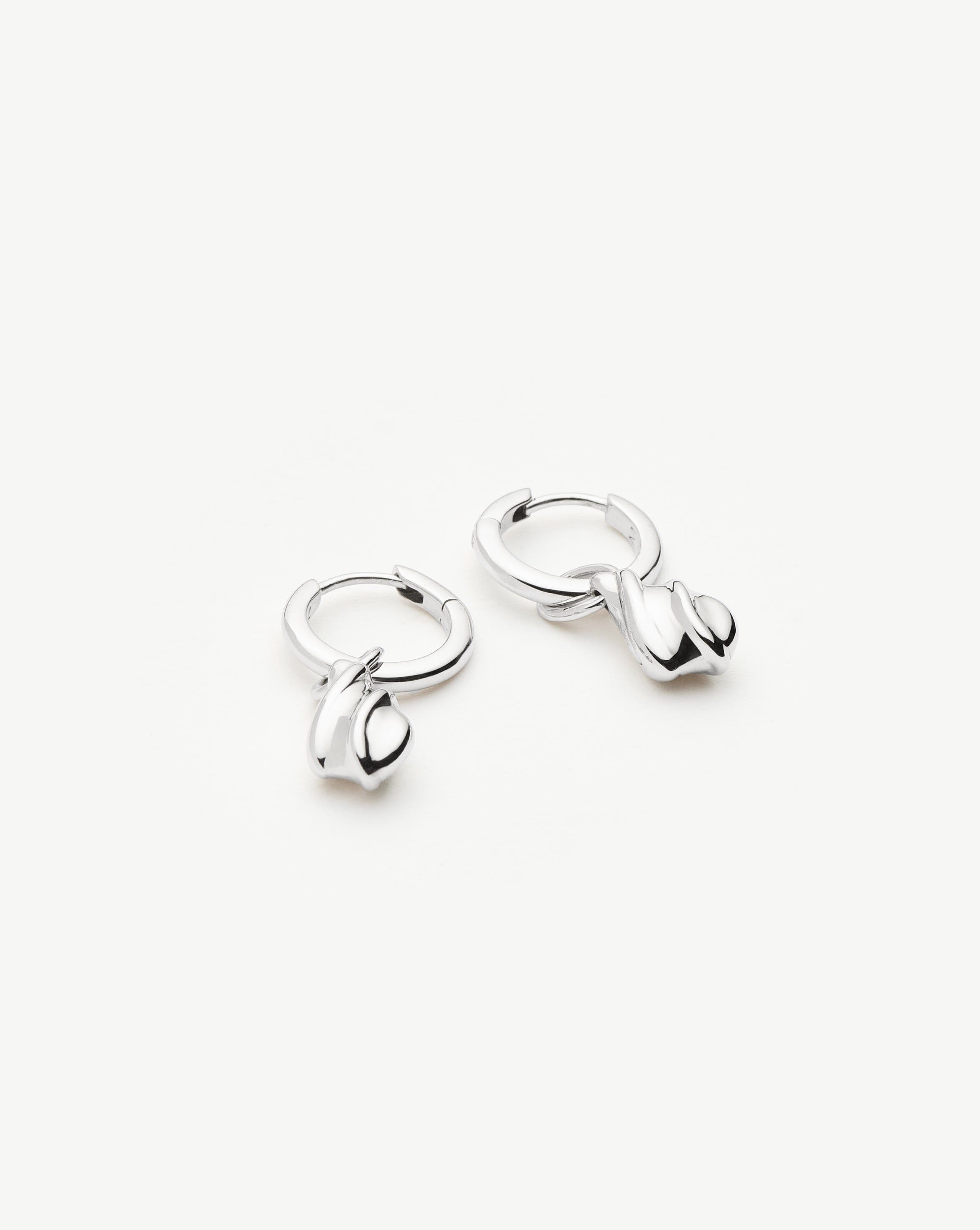 Savi Ridge Droplet Charm Earrings | Sterling Silver Earrings Missoma 