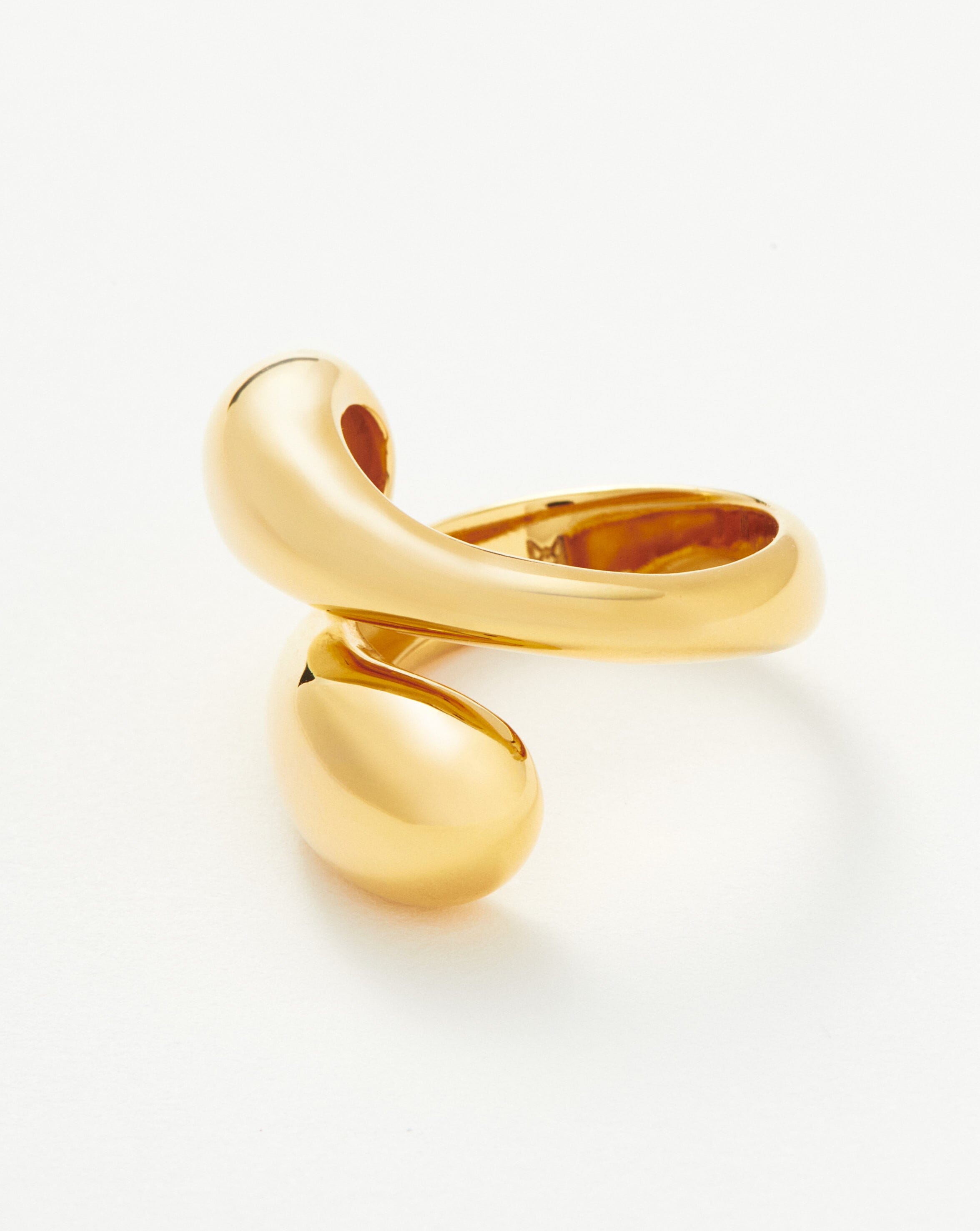 Savi Sculptural Crossover Ring | 18ct Gold Plated Vermeil Rings Missoma 