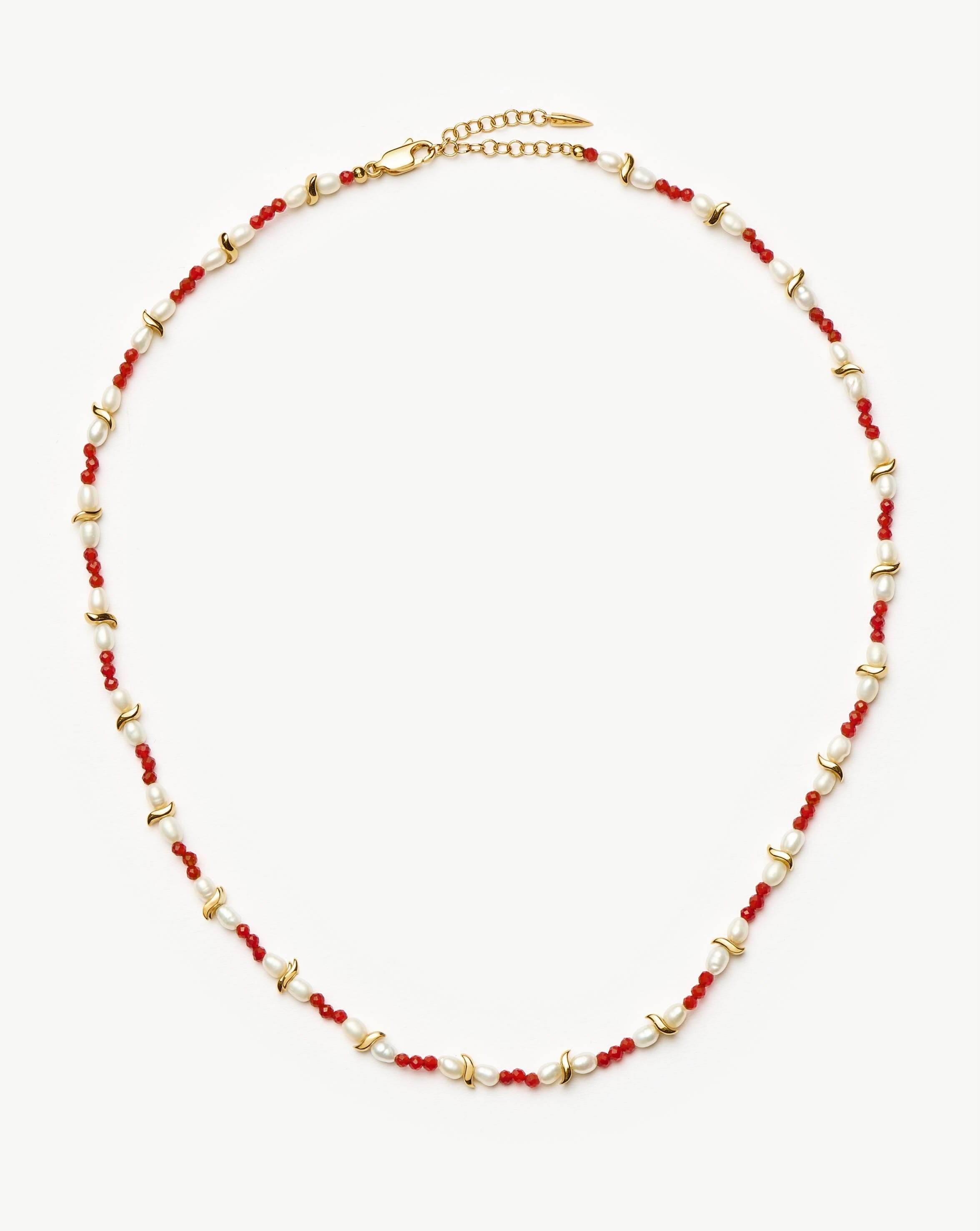 Savi Seed Pearl Beaded Necklace | Red Quartz & Pearl Necklaces Missoma 