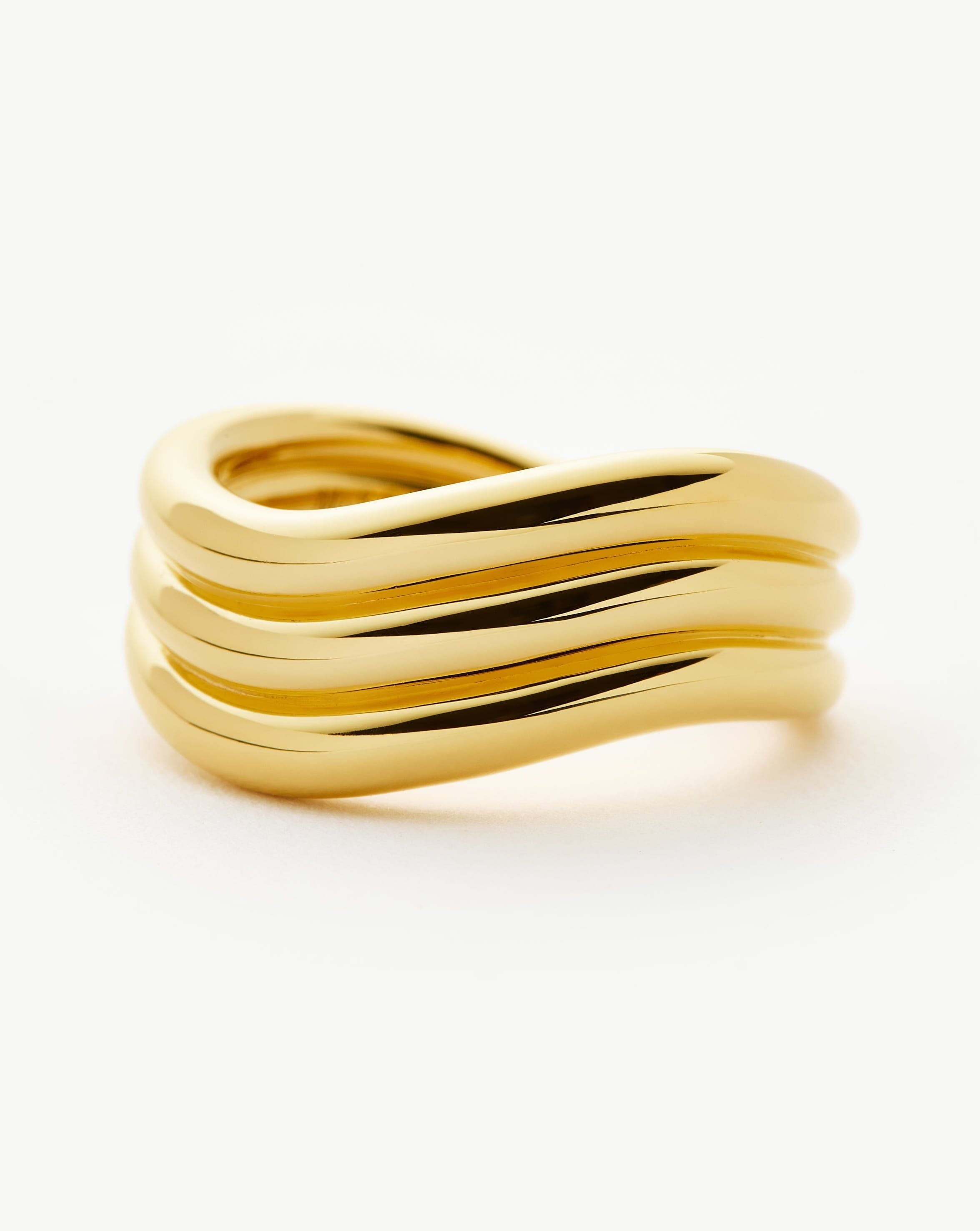 Savi Signature Triple Ring | 18ct Gold Plated Rings Missoma 