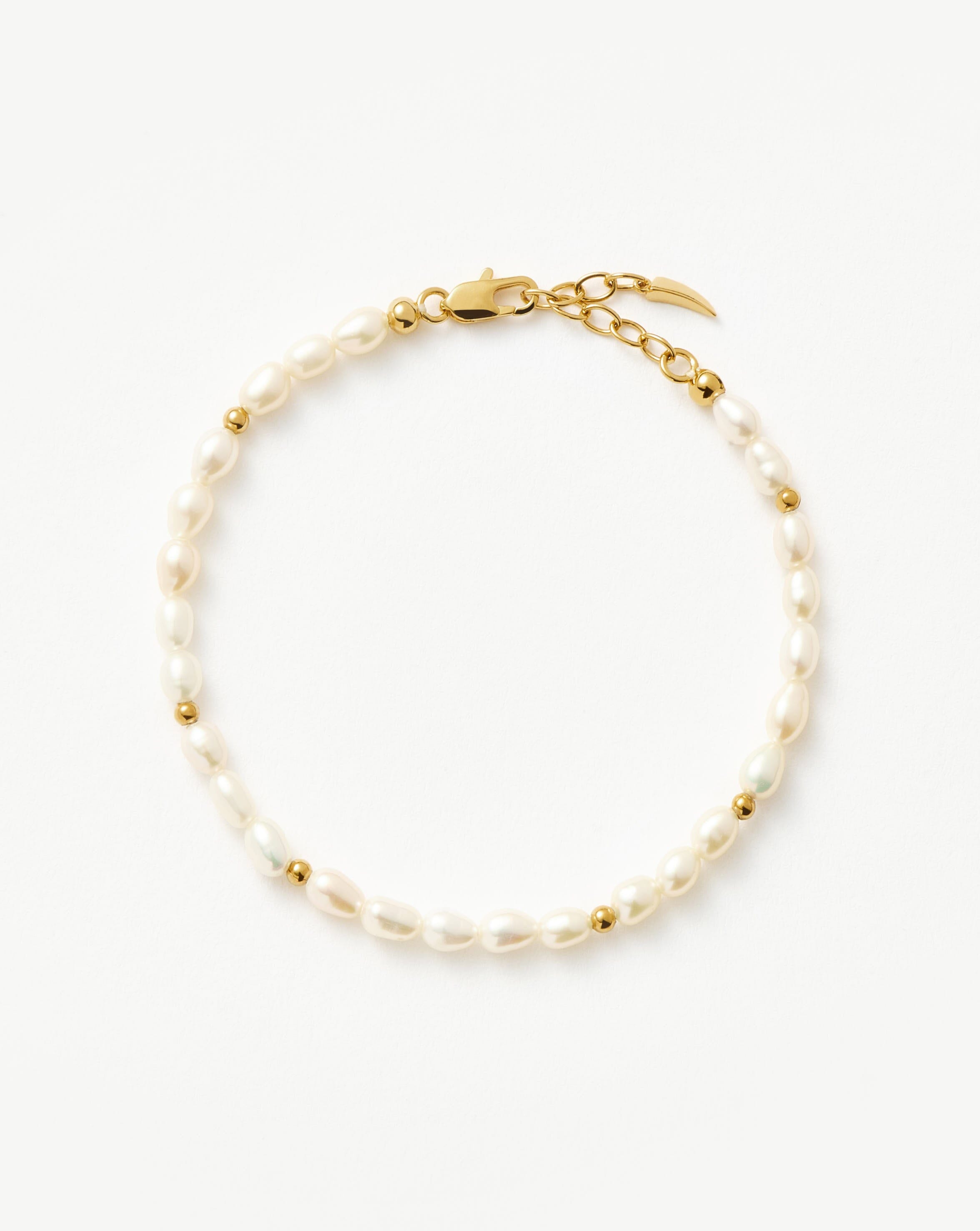 Seed Pearl Beaded Bracelet | 18ct Gold Plated/Pearl Bracelets Missoma 