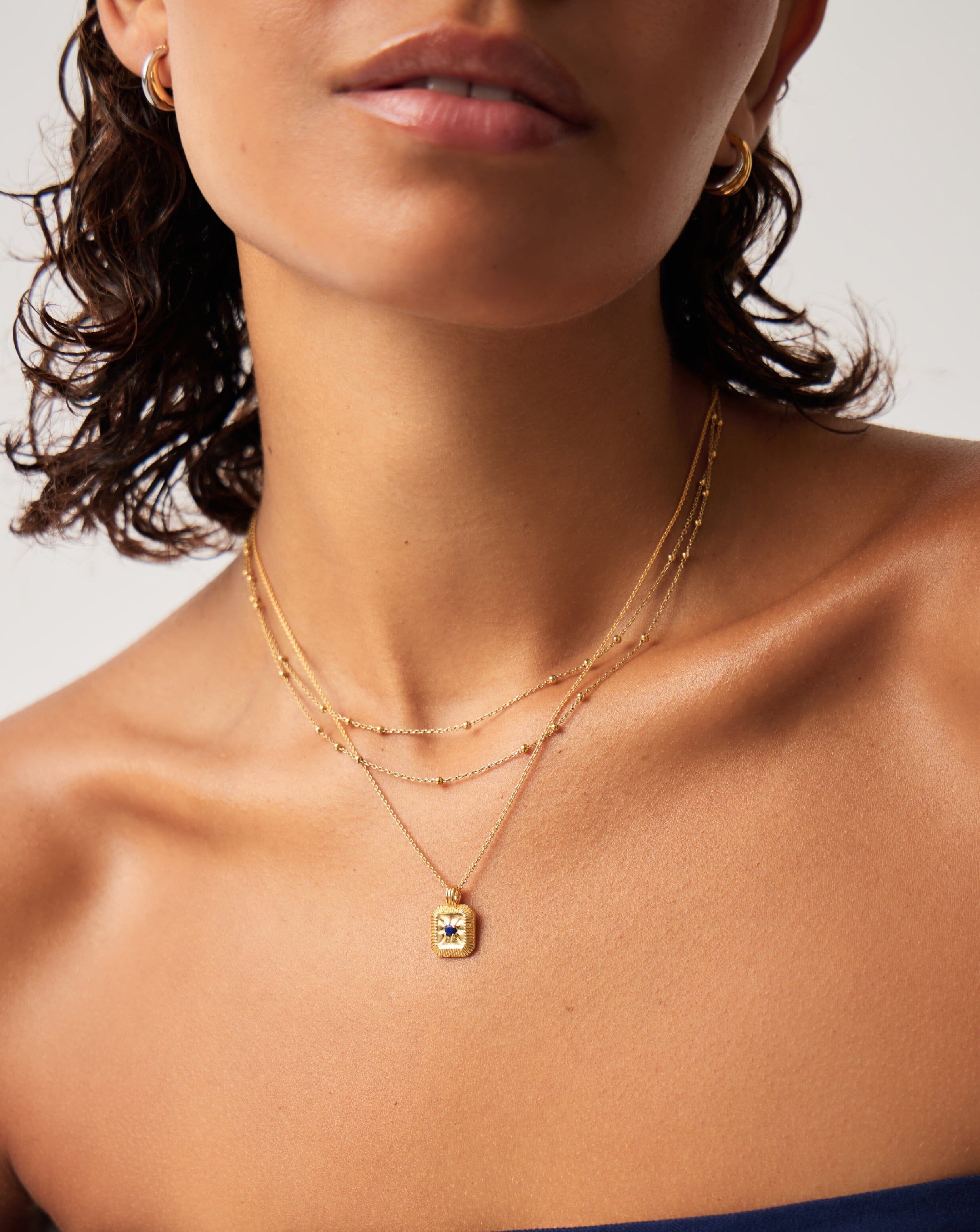 September Birthstone Pendant Necklace | 18ct Gold Vermeil/Lapis Necklaces Missoma 