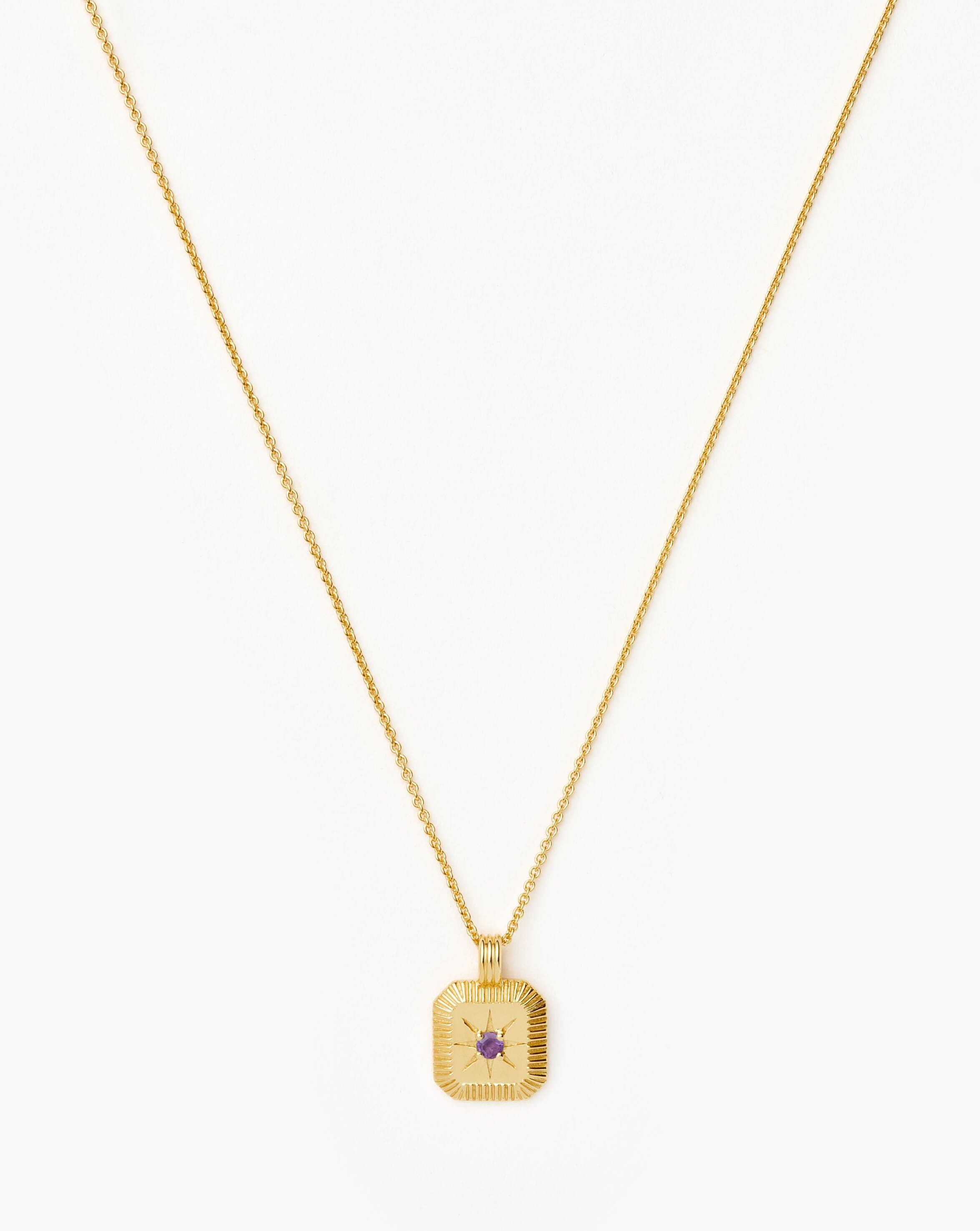 Star Ridge Birthstone Pendant Necklace | 18ct Gold Vermeil/Amethyst Necklaces Missoma 