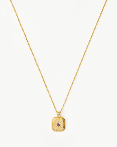 February Birthstone Pendant Necklace | 18ct Gold Vermeil/Amethyst