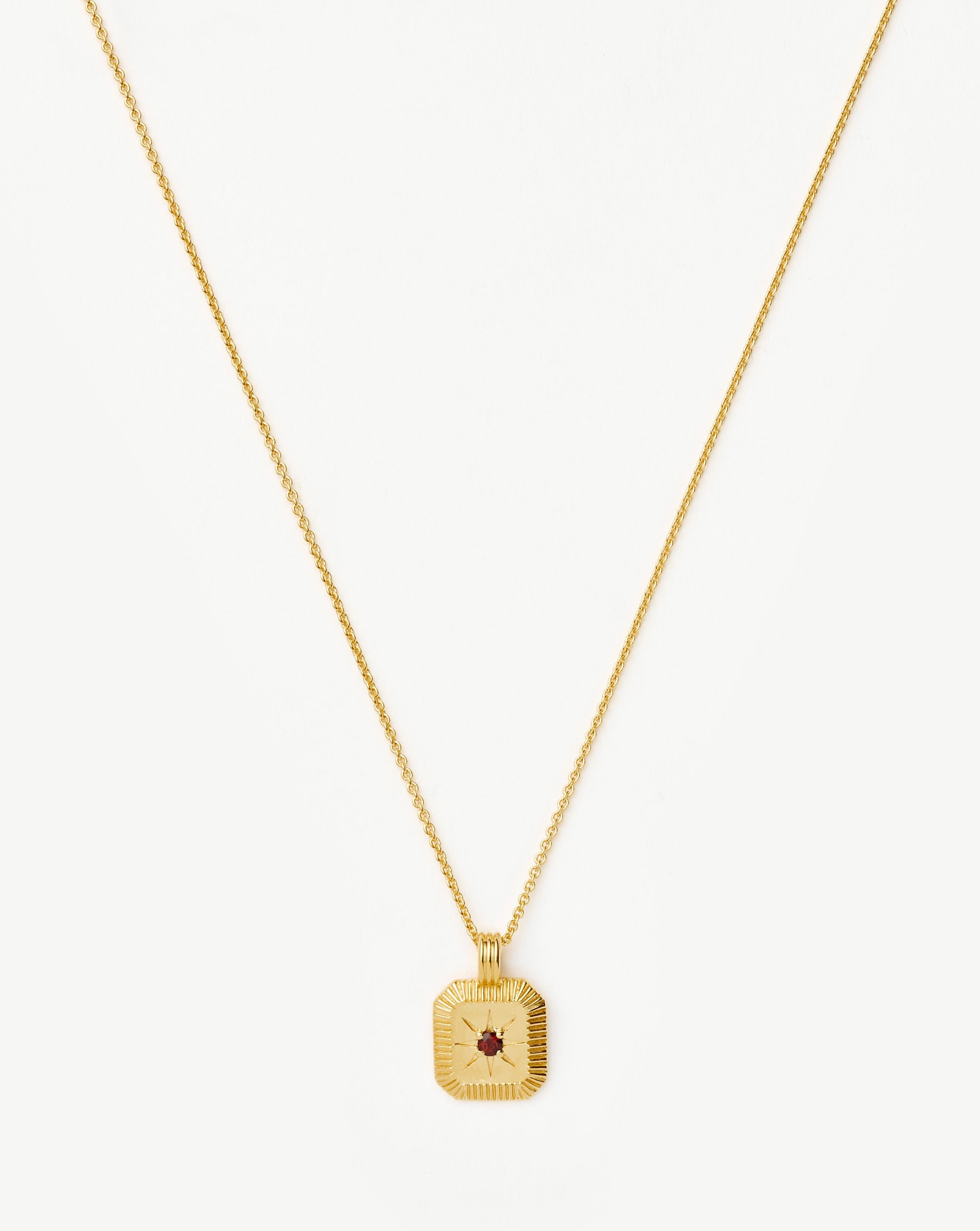 Star Ridge Birthstone Pendant Necklace | 18ct Gold Vermeil/Garnet Necklaces Missoma 