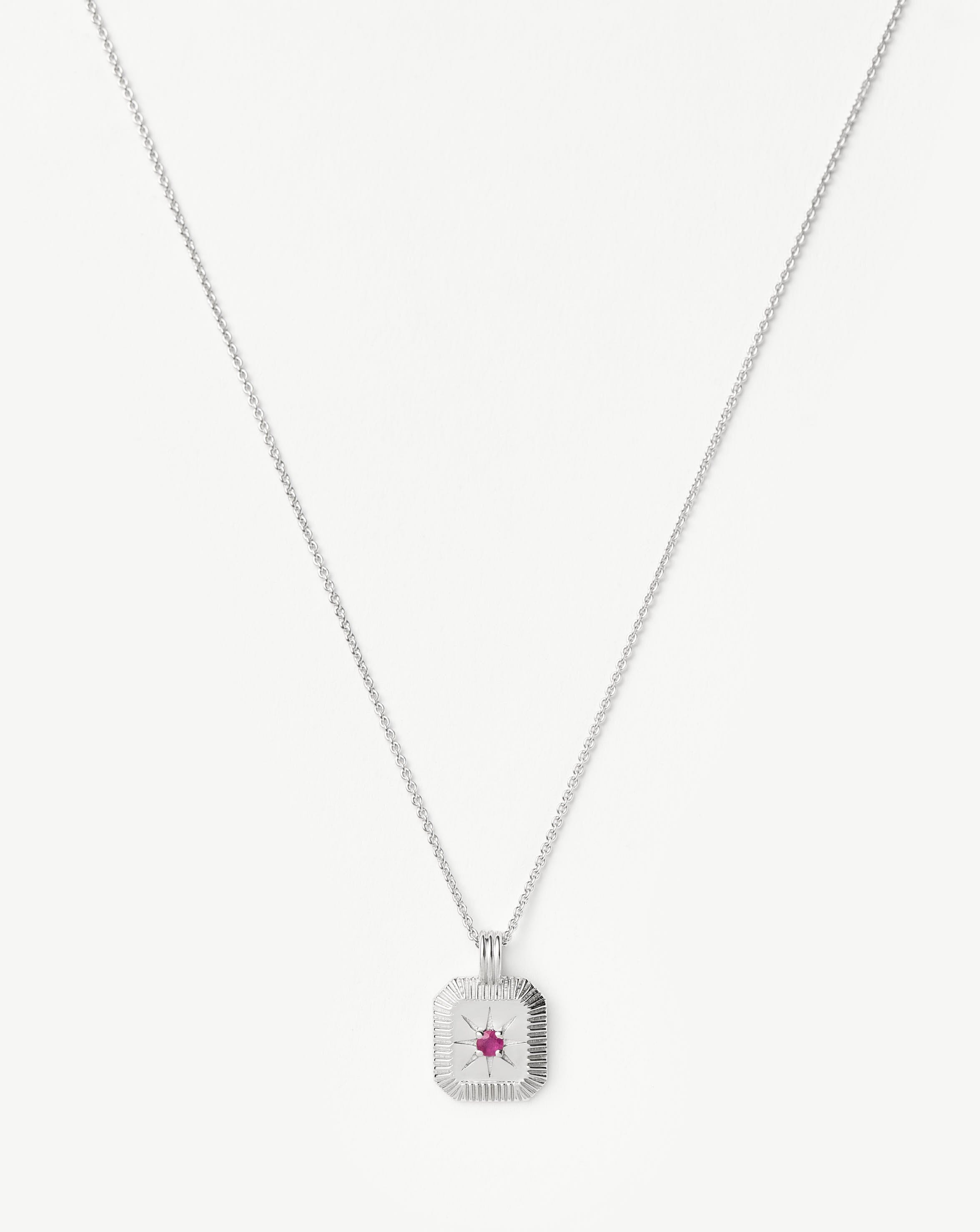 Star Ridge Birthstone Pendant Necklace - Ruby/July Necklaces Missoma 