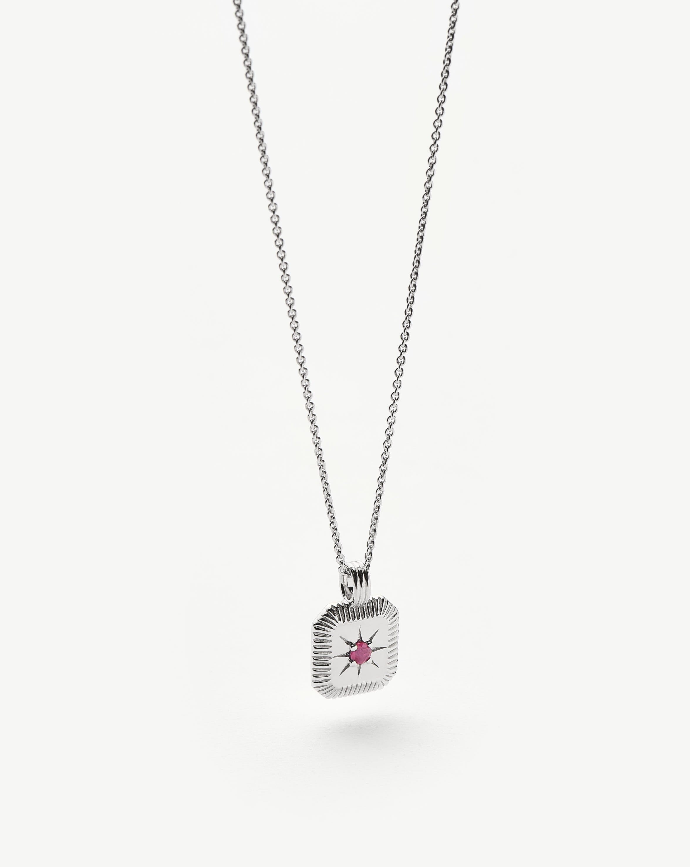 Star Ridge Birthstone Pendant Necklace - Ruby/July Necklaces Missoma 