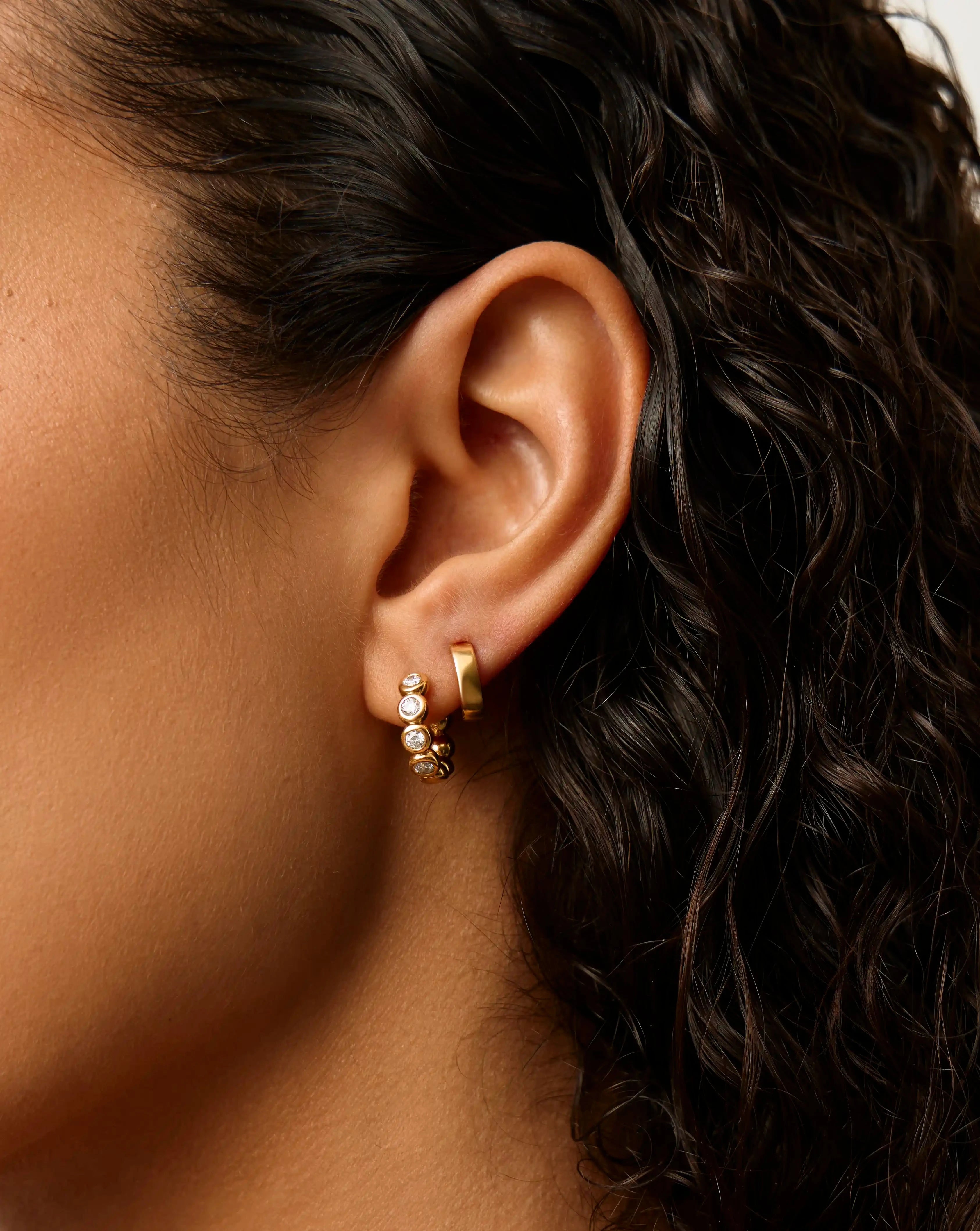 Tennis & Chubby Hoop Earring Set | 18ct Gold Vermeil Layering Sets Missoma 