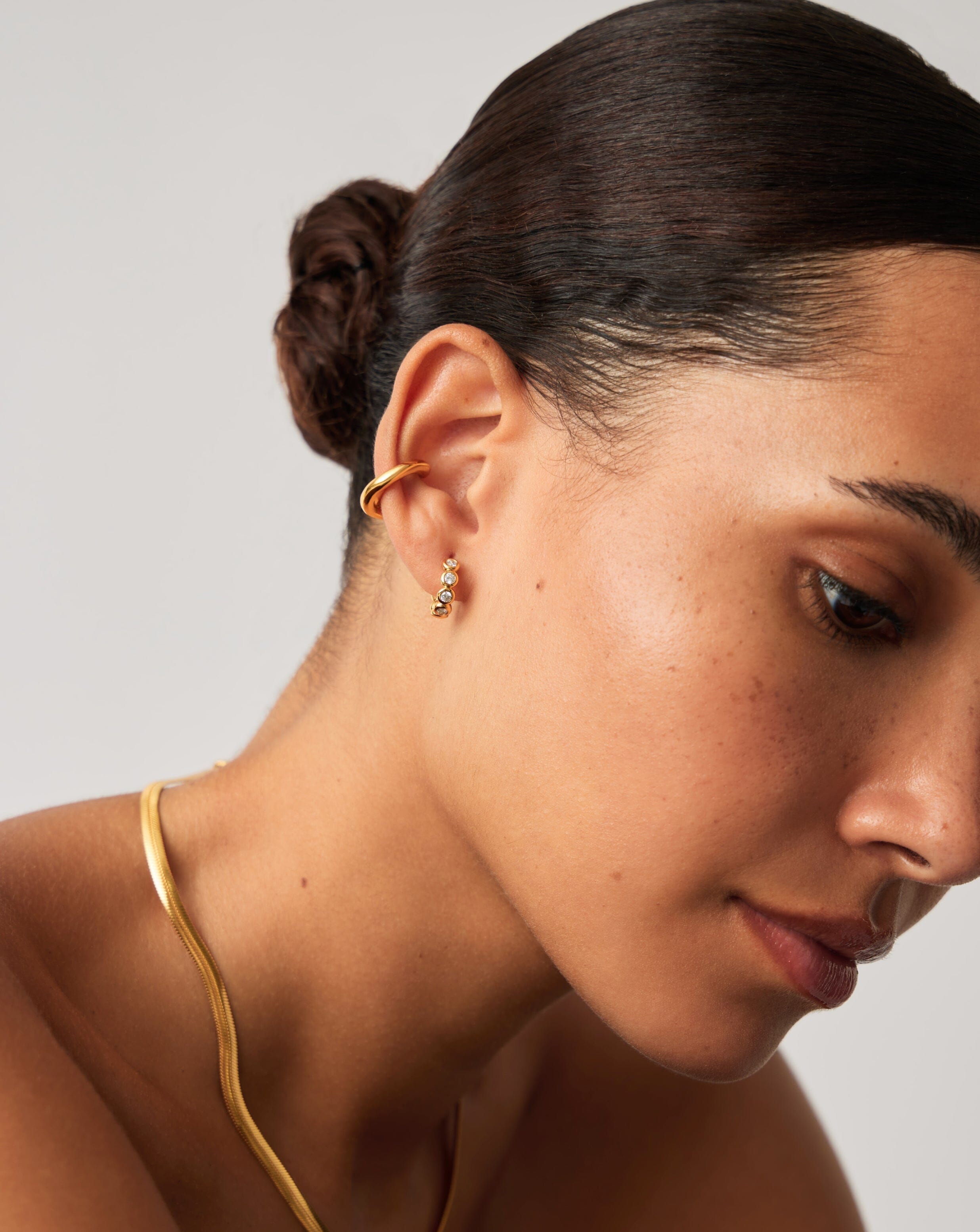 Tennis Small Hoop Earrings| 18ct Gold Vermeil Cubic Zirconia Earrings Missoma 