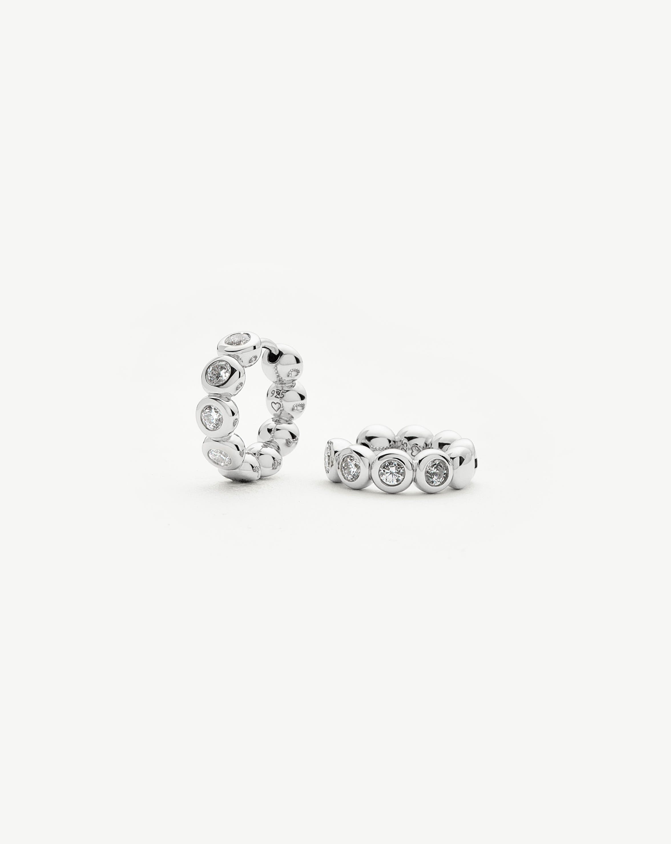 Tennis Small Hoop Earrings| Sterling Silver Cubic Zirconia Earrings Missoma 