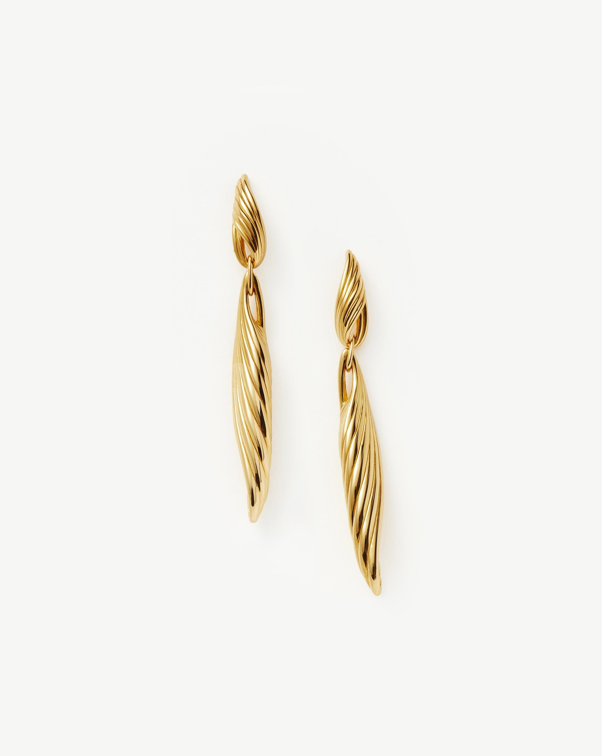 Wavy Ridge Double Drop Earrings Earrings Missoma 