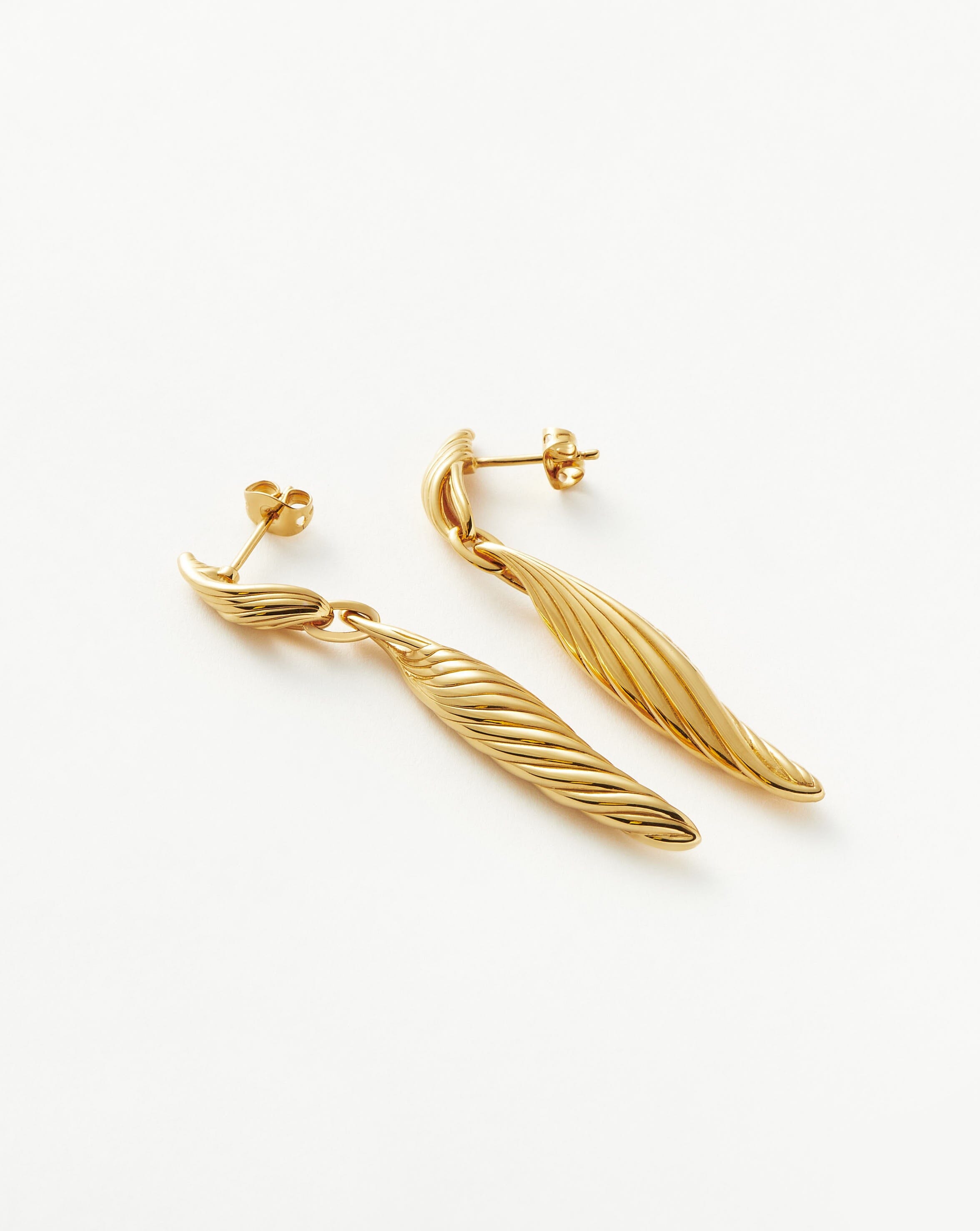 Wavy Ridge Double Drop Earrings Earrings Missoma 