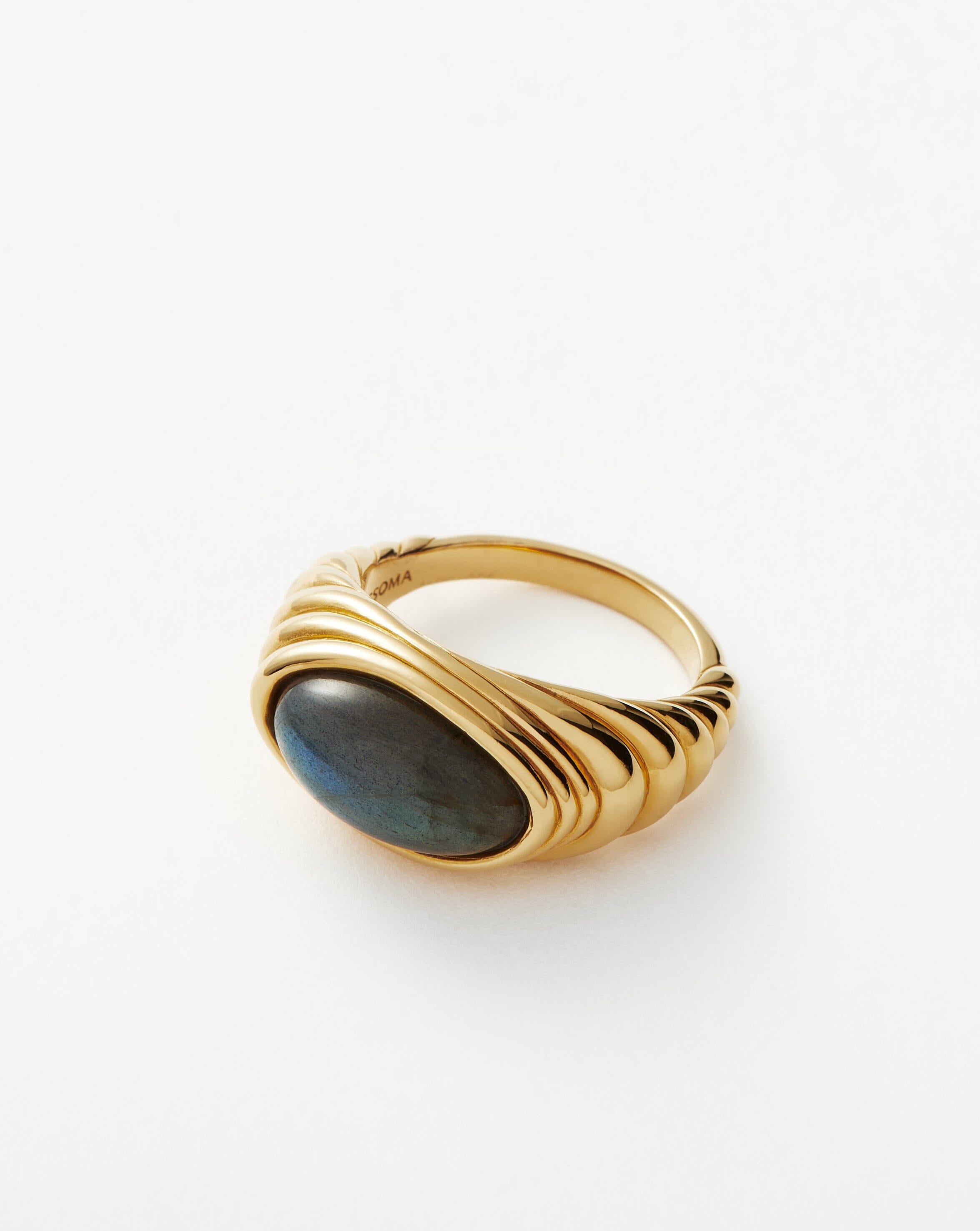 Wavy Ridge Gemstone Ring Rings Missoma 