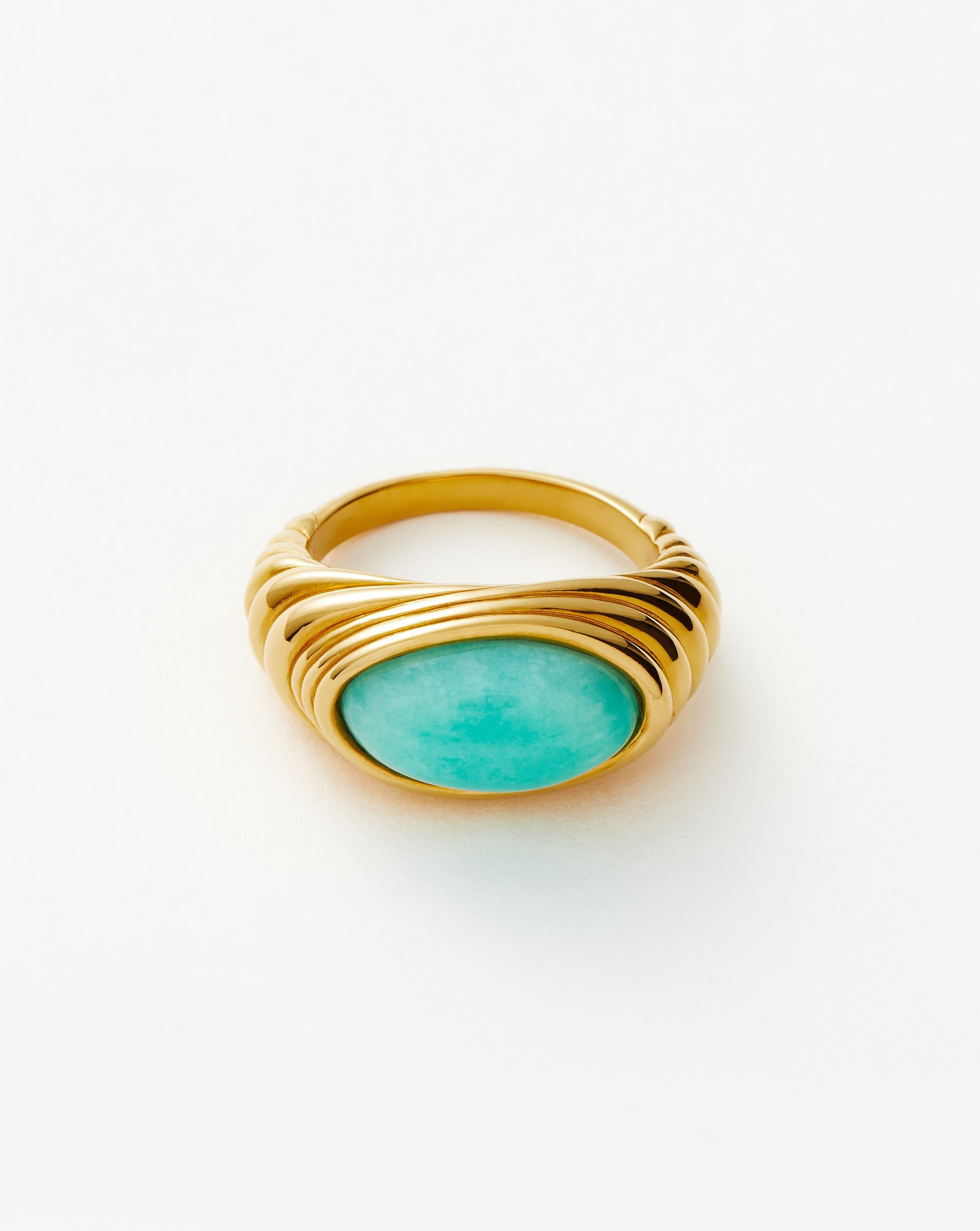 Wavy Ridge Gemstone Ring Rings Missoma 