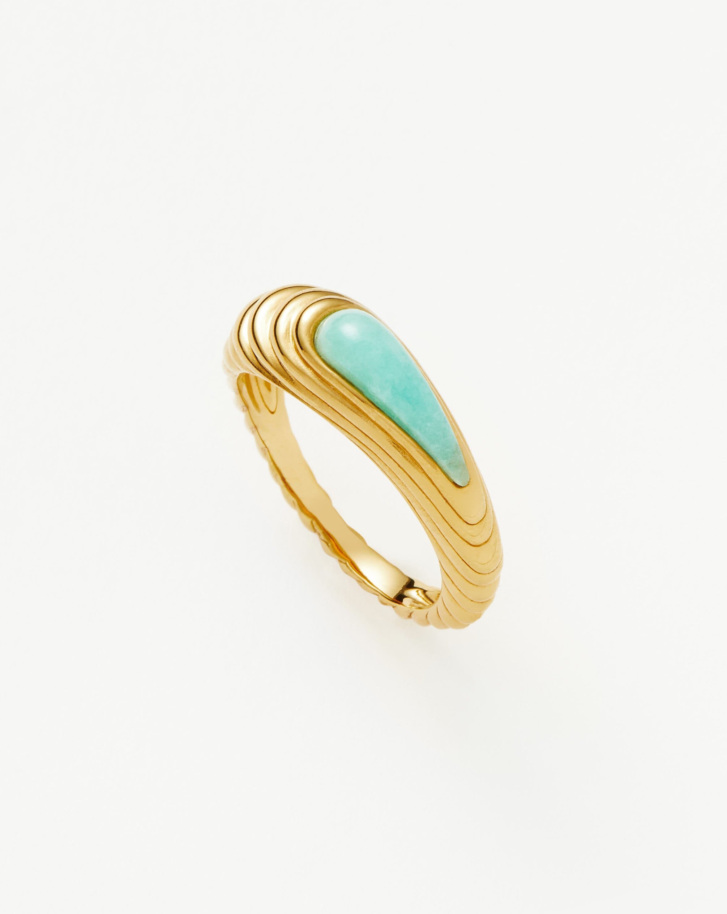 Wavy Ridge Gemstone Stacking Ring Rings Missoma 